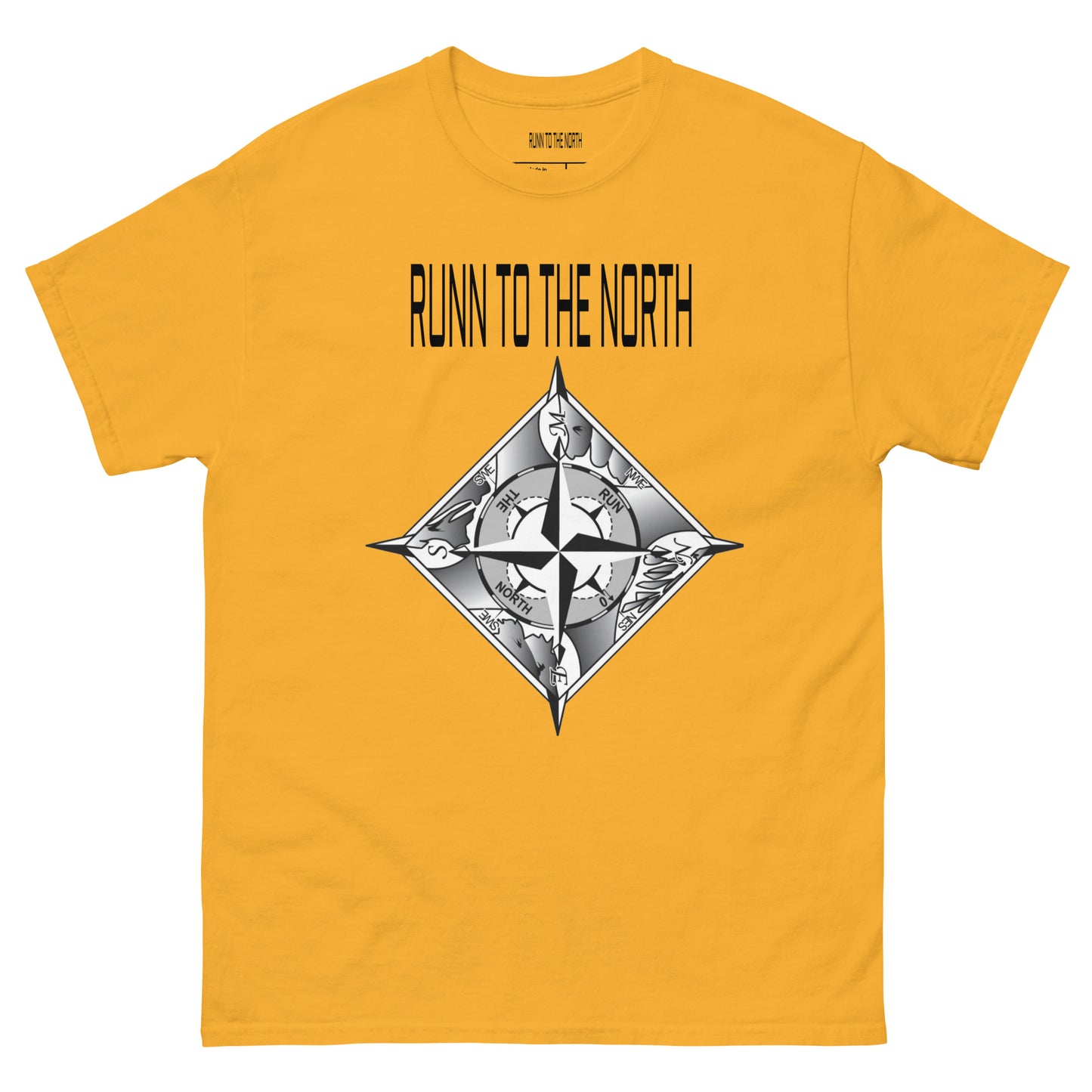 RUNN TO THE NORTH- COMPASS LOGO -Men's classic tee