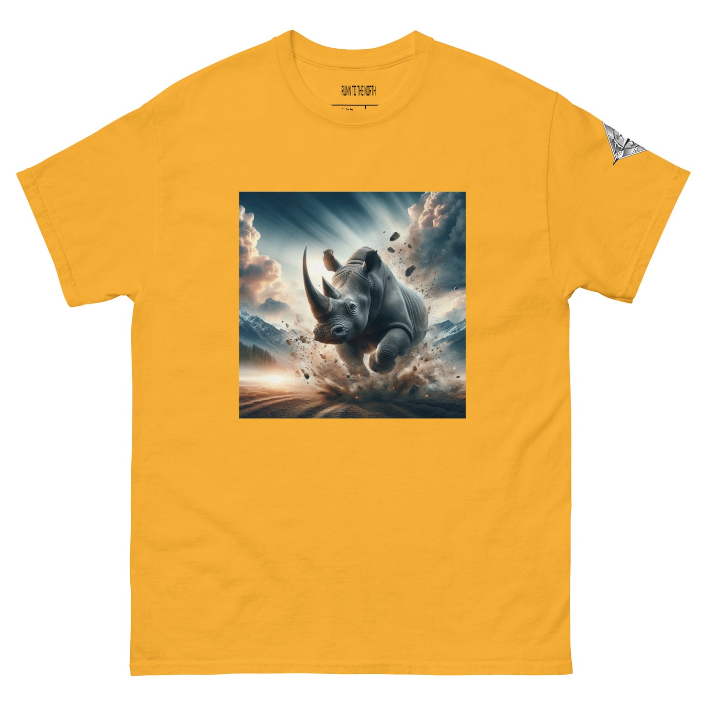 RUNN TO THE NORTH - COMPASS LOGO -RHINO BLAST #4 - Men's classic tee