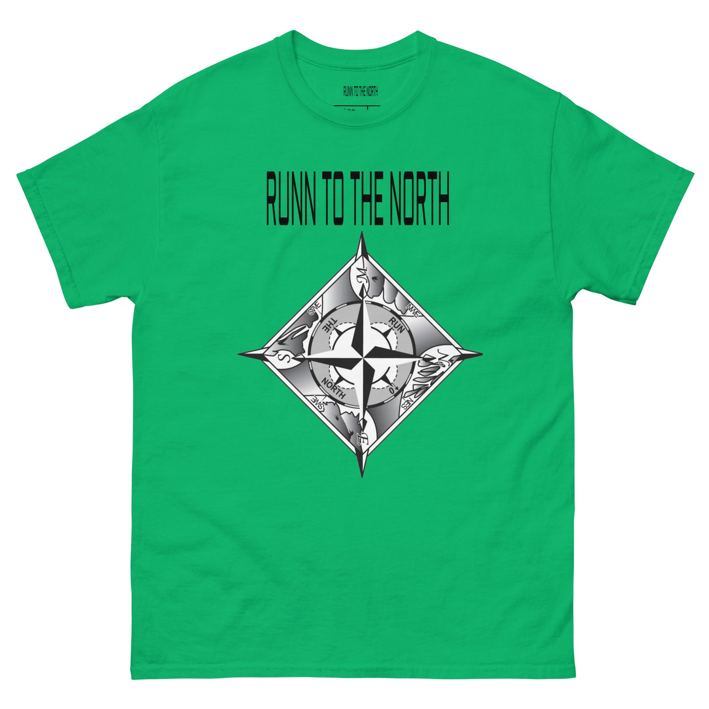 RUNN TO THE NORTH- COMPASS LOGO -Men's classic tee