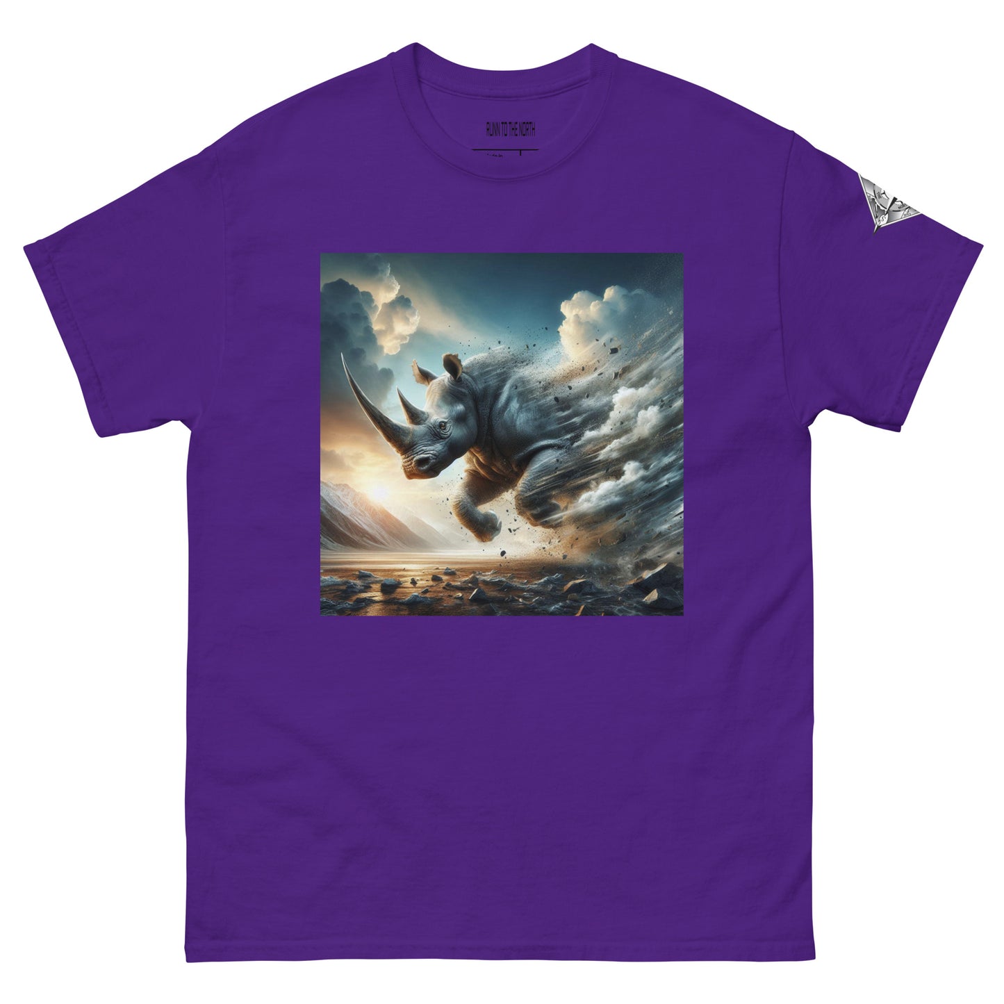 RUNN TO THE NORTH - COMPASS LOGO -RHINO BLAST #1 - Men's classic tee