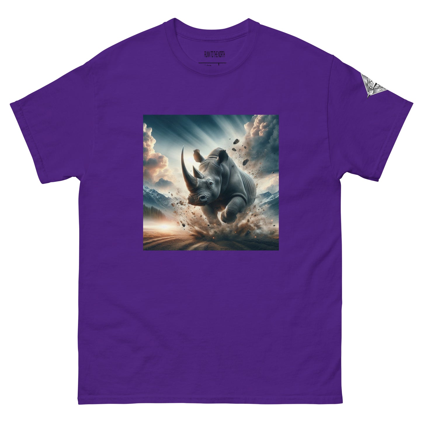 RUNN TO THE NORTH - COMPASS LOGO -RHINO BLAST #4 - Men's classic tee