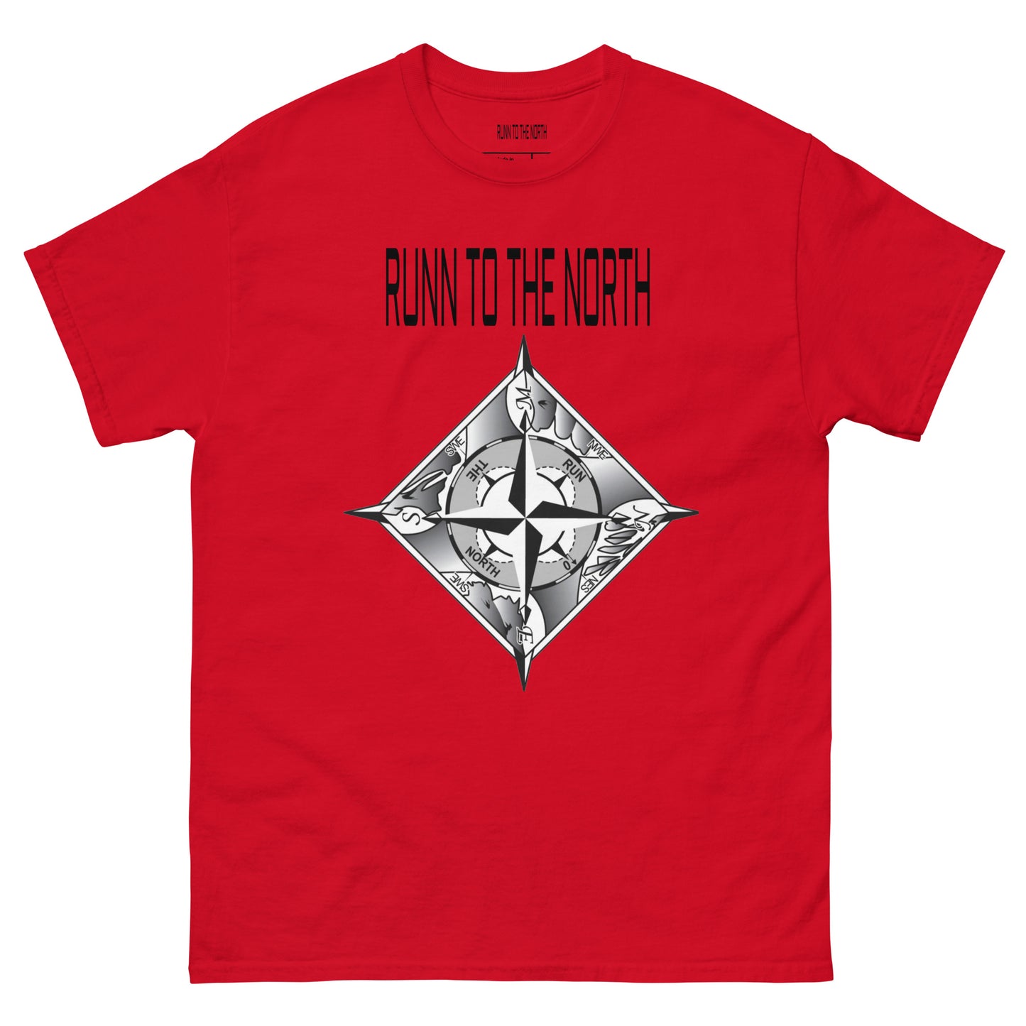 RUNN TO THE NORTH- COMPASS LOGO -Men's classic tee