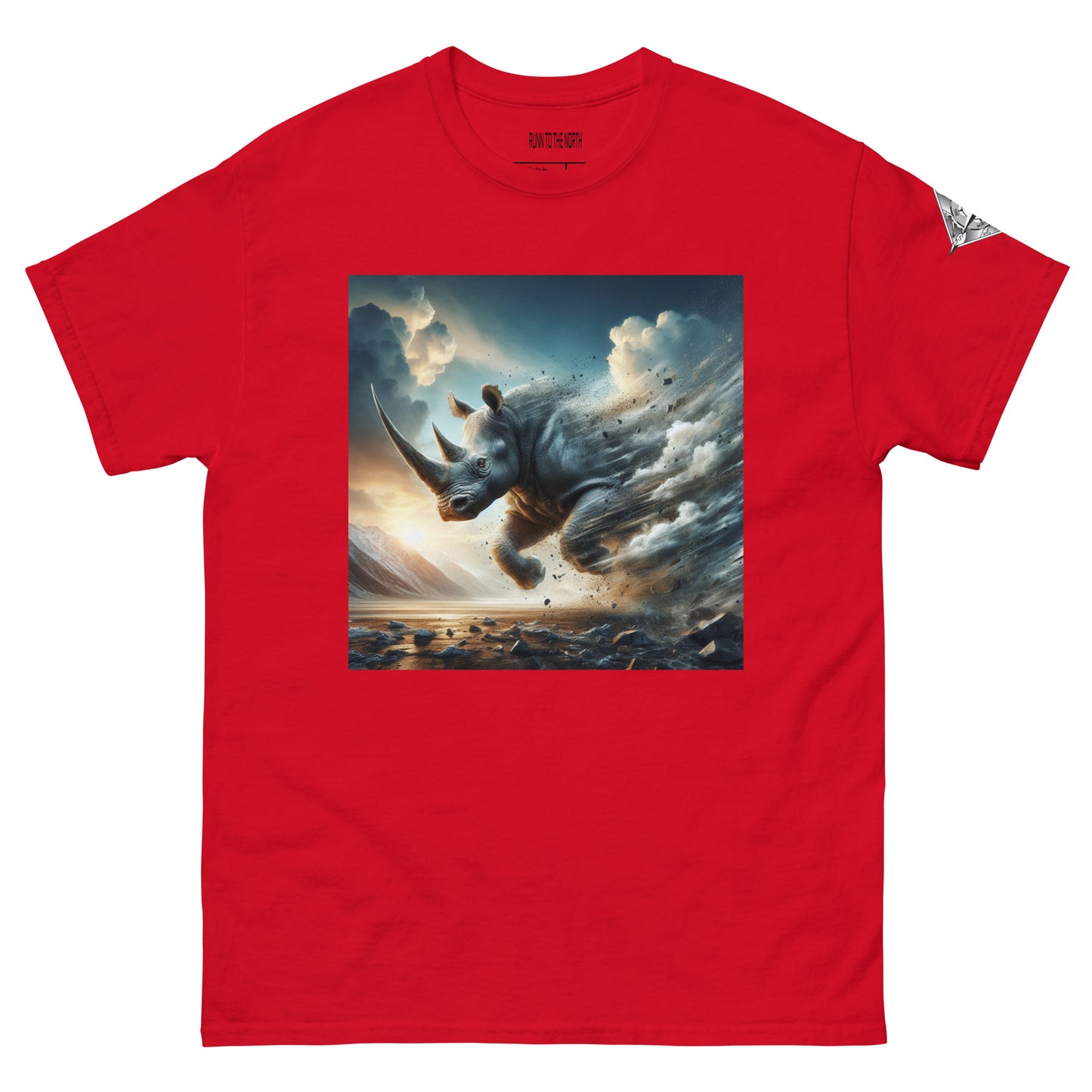 RUNN TO THE NORTH - COMPASS LOGO -RHINO BLAST #1 - Men's classic tee