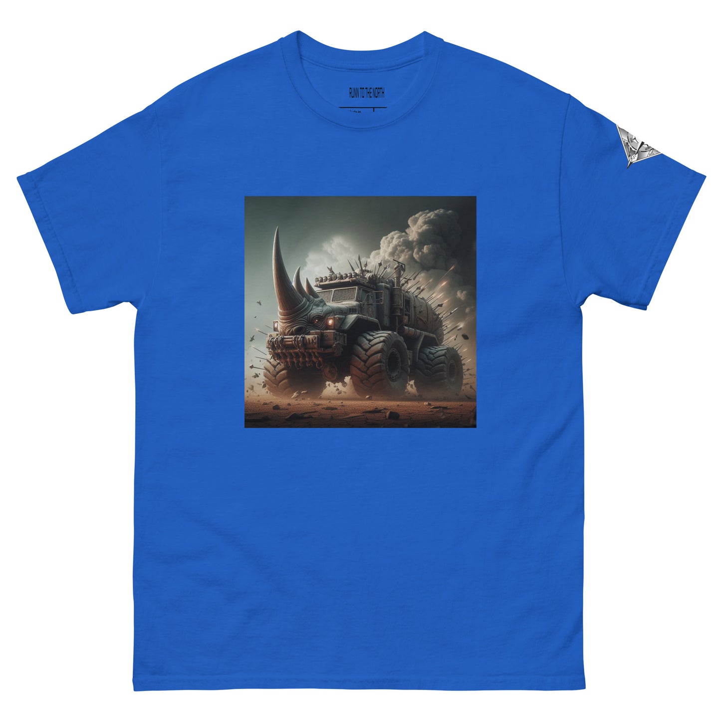 RUNN TO THE NORTH -COMPASS LOGO- RHINO TRUCK #4 -Men's classic tee