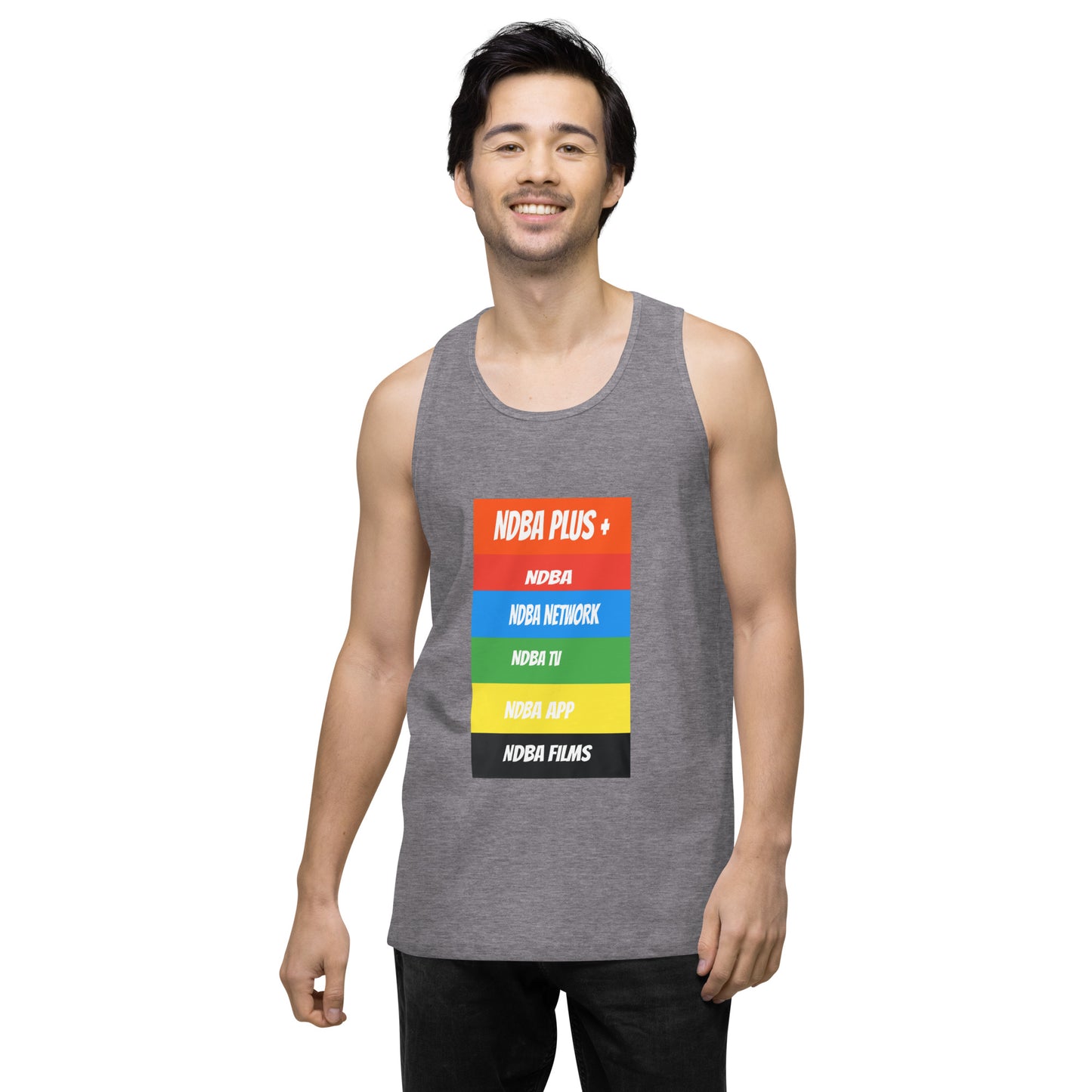 NDBA - NDBA PLUS + - NDBA NETWORK - NDBA TV - NDBA APP - NDBA FILMS - Men’s premium tank top
