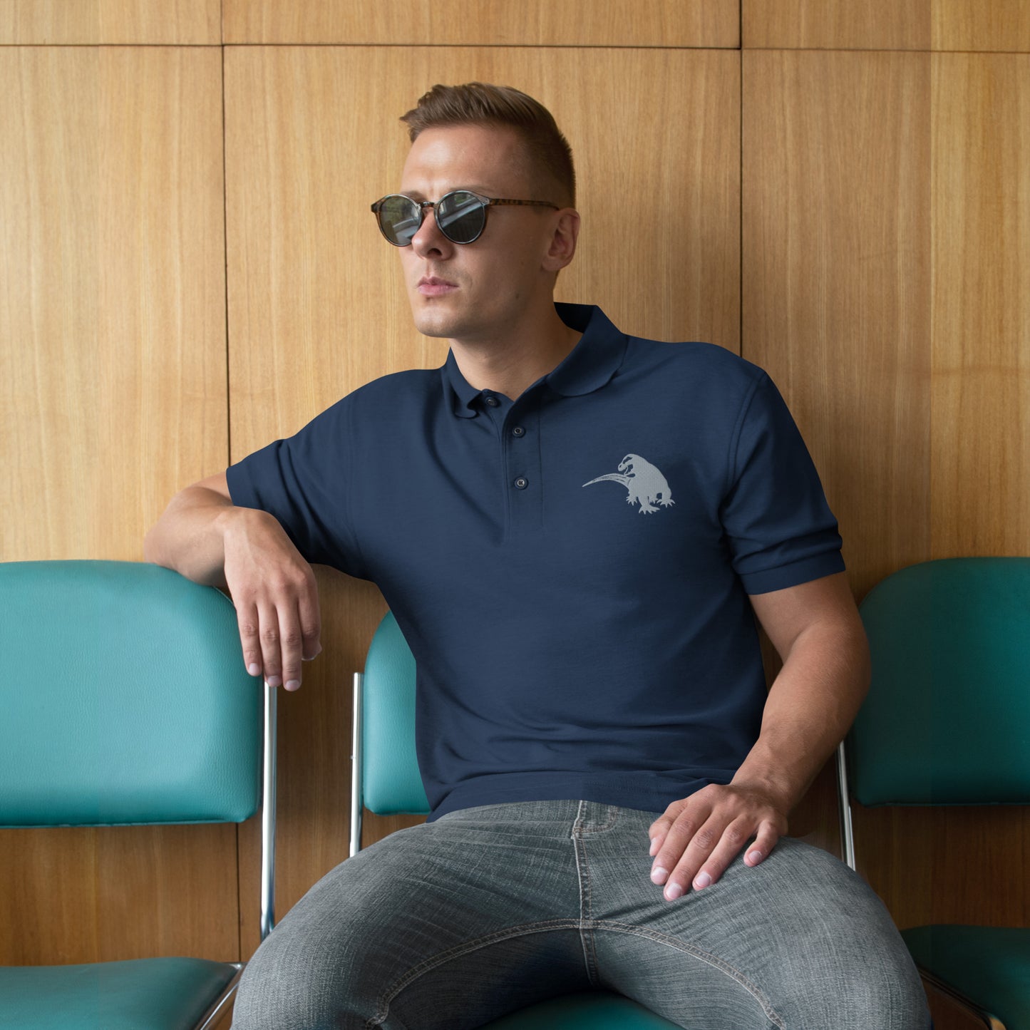 SPACE KOMODO DRAGON LOGO - SUBB'AUTOMATIC -Men's Premium Polo