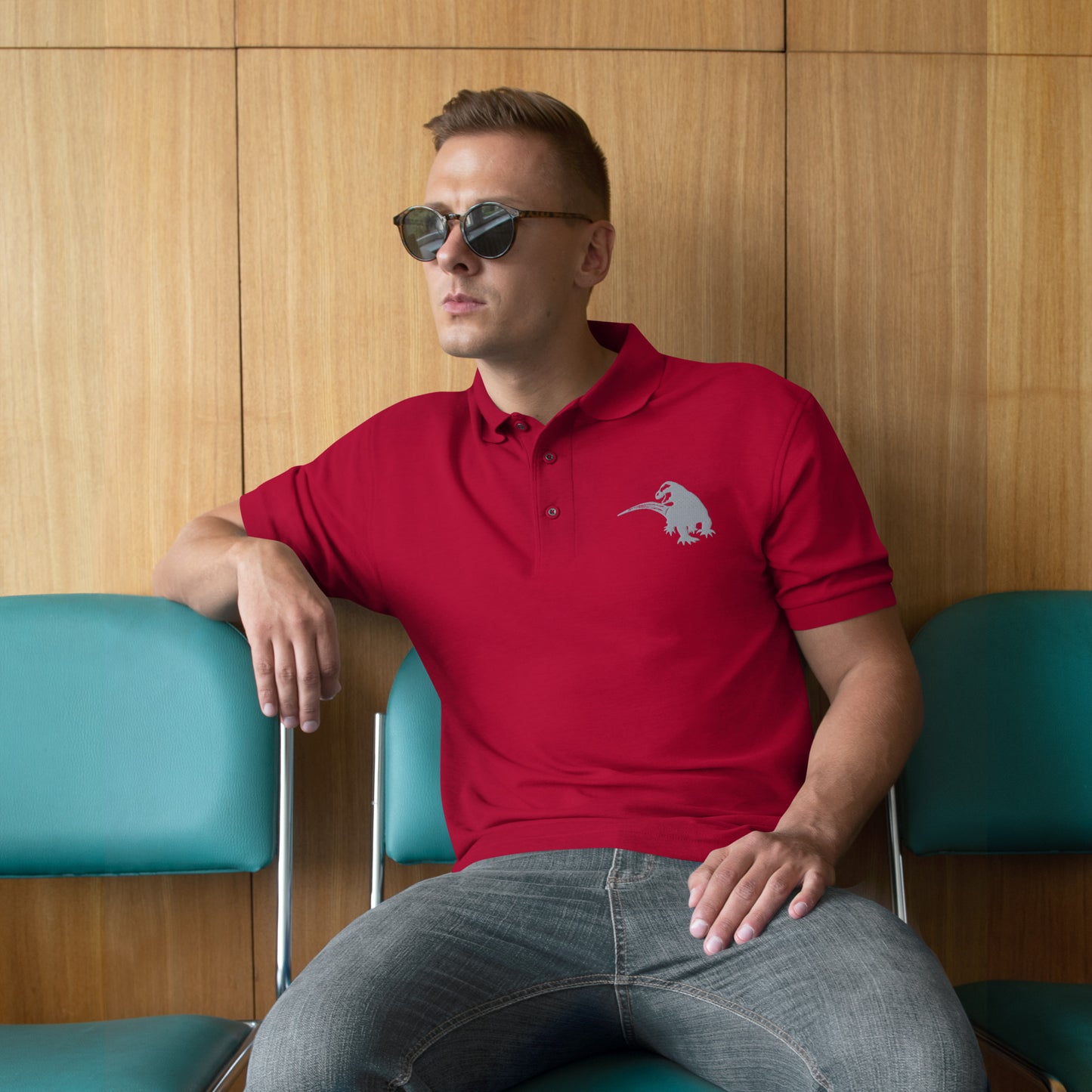 SPACE KOMODO DRAGON LOGO - SUBB'AUTOMATIC -Men's Premium Polo