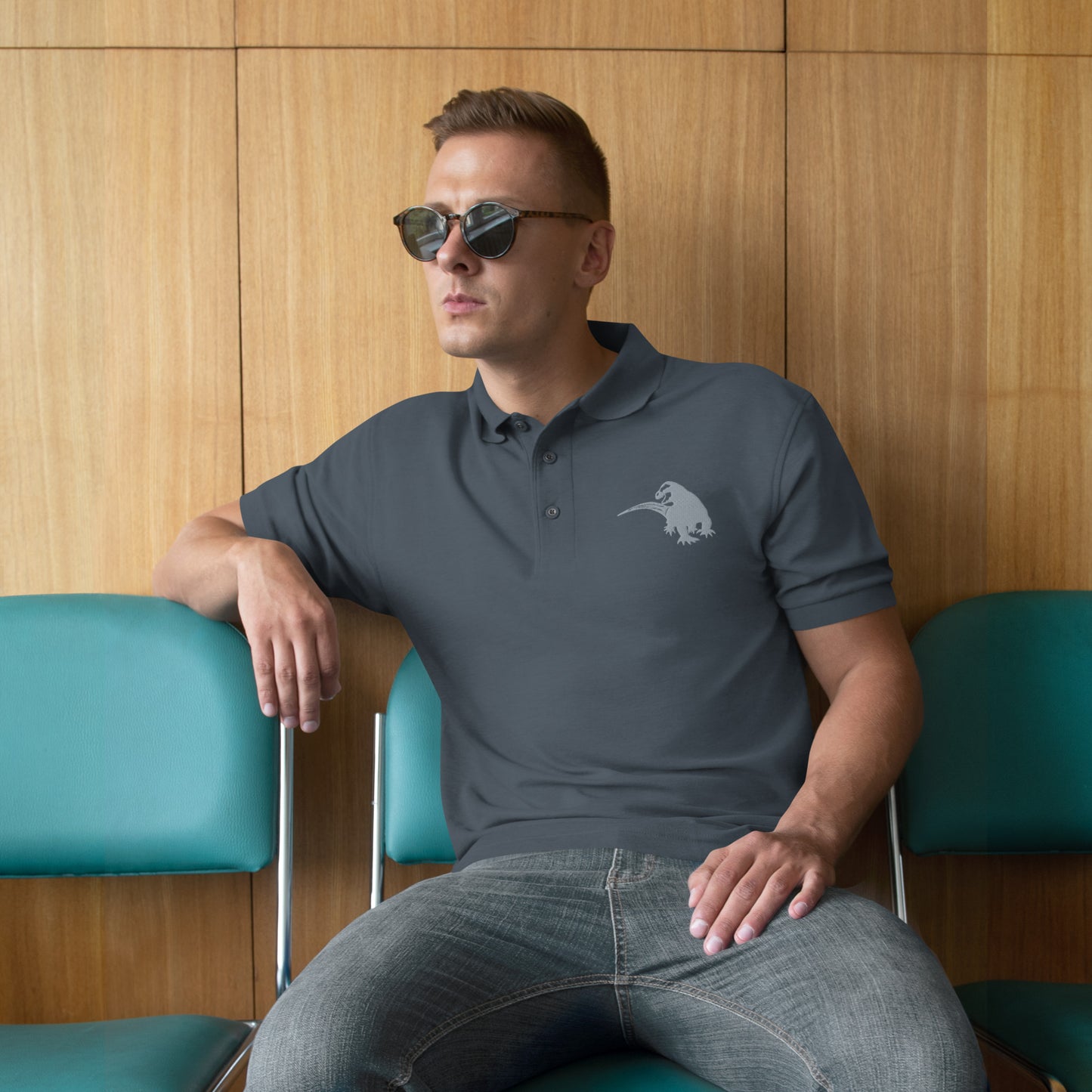 SPACE KOMODO DRAGON LOGO - SUBB'AUTOMATIC -Men's Premium Polo