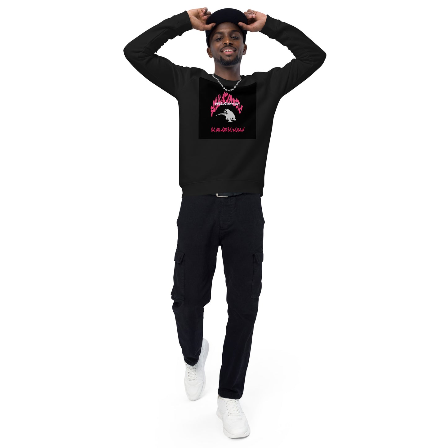 SUBB'AUTOMATIC- SPACE KOMODO DRAGON - BE SILENT BE DEADLY - Unisex organic raglan sweatshirt