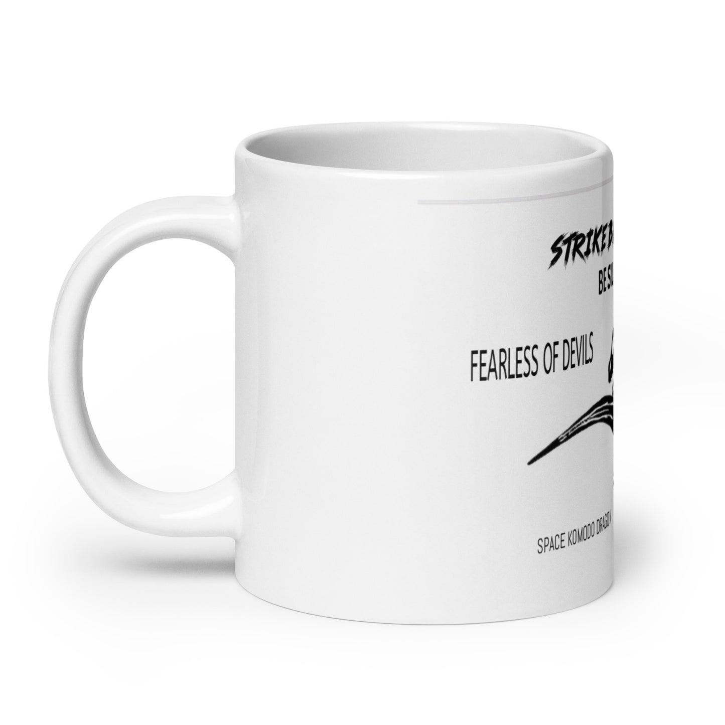 SUBB’AUTOMATIC- SUBB’ - SPACE KOMODO DRAGON TEXT & LOGO- BE SILENT BE DEADLY- FEARLESS OF DEVILS- STRIKE BEFORE THEY DO- White glossy mug
