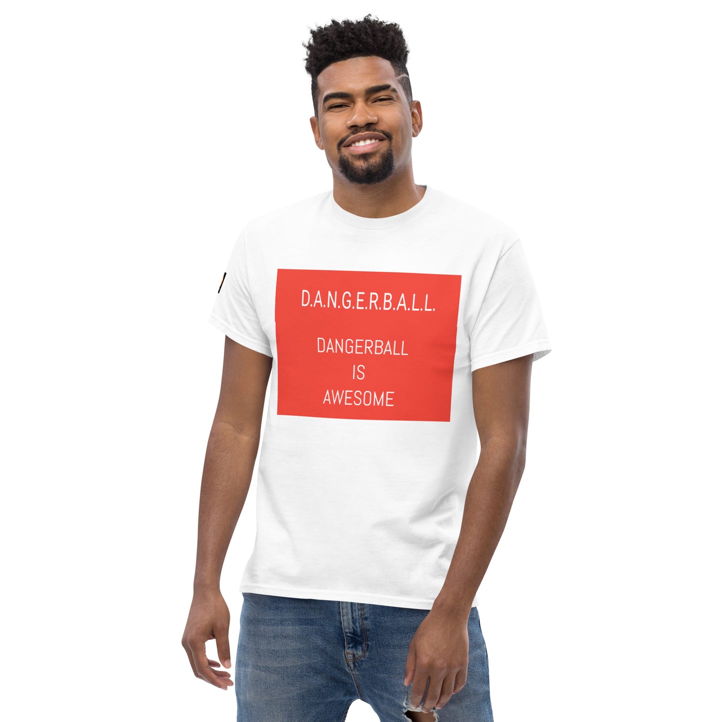 D.A.N.G.E.R.B.A.L.L. TEXT - SLEEVE DANGERBALL DB ORANGE - QUOTE DANGERBALL IS AWESOME