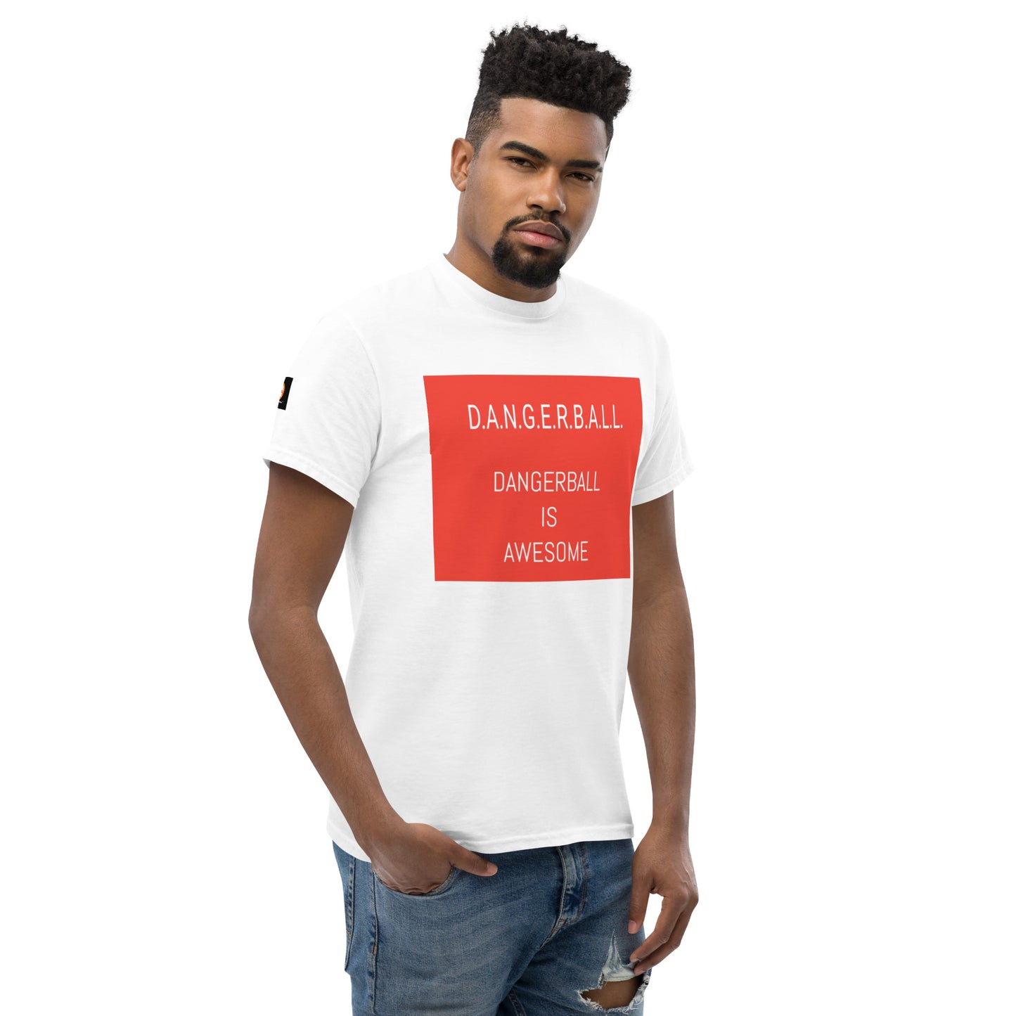 D.A.N.G.E.R.B.A.L.L. TEXT - SLEEVE DANGERBALL DB ORANGE - QUOTE DANGERBALL IS AWESOME