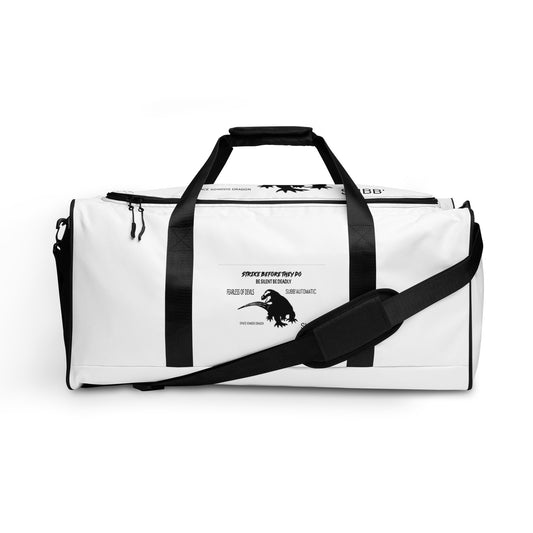 SUBB’AUTOMATIC- SUBB’ - SPACE KOMODO DRAGON TEXT & LOGO- BE SILENT BE DEADLY- FEARLESS OF DEVILS- STRIKE BEFORE THEY DO- Duffle bag