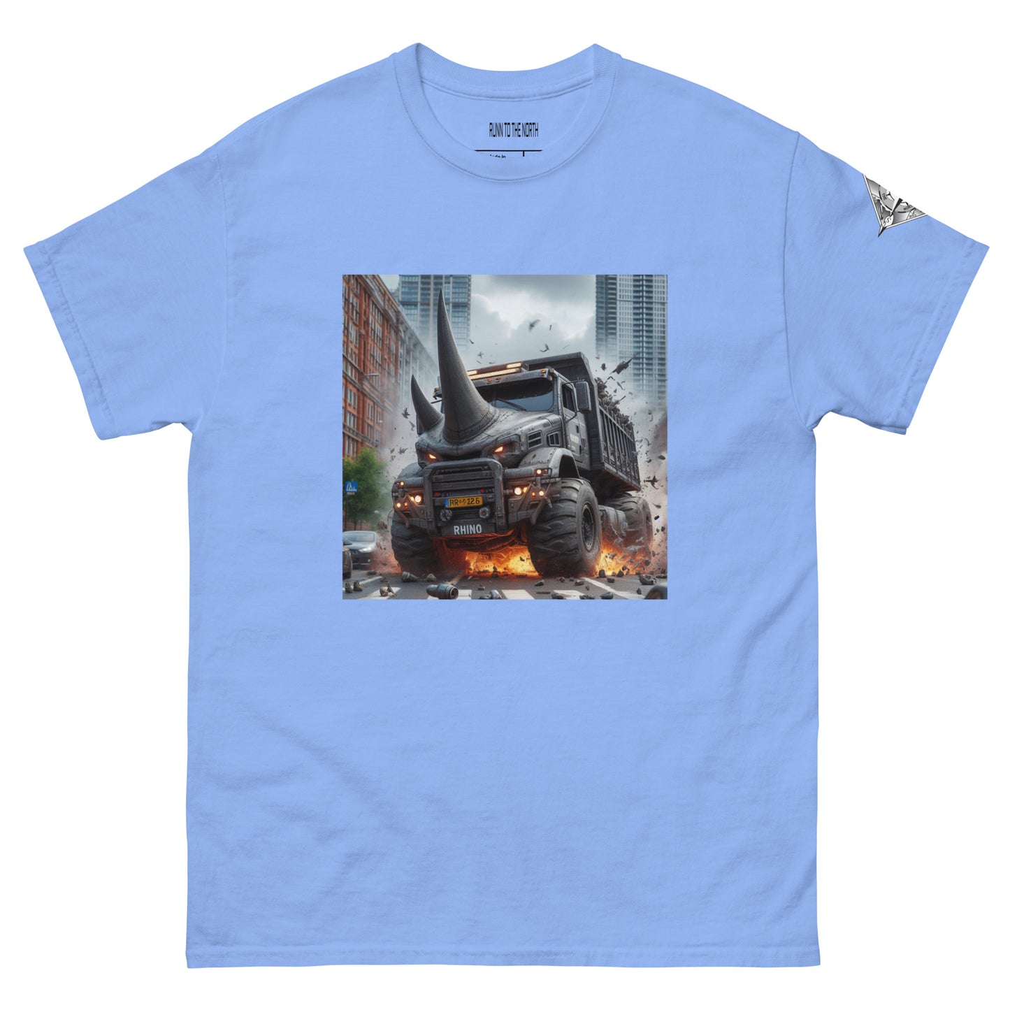 RUNN TO THE NORTH -COMPASS LOGO- RHINO TRUCK #1- Men's classic tee