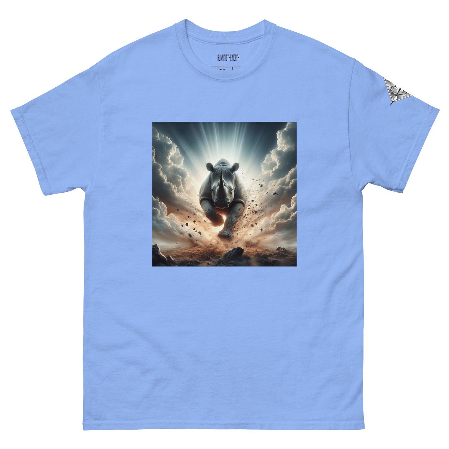 RUNN TO THE NORTH - COMPASS LOGO -RHINO BLAST  #2 - Men's classic tee