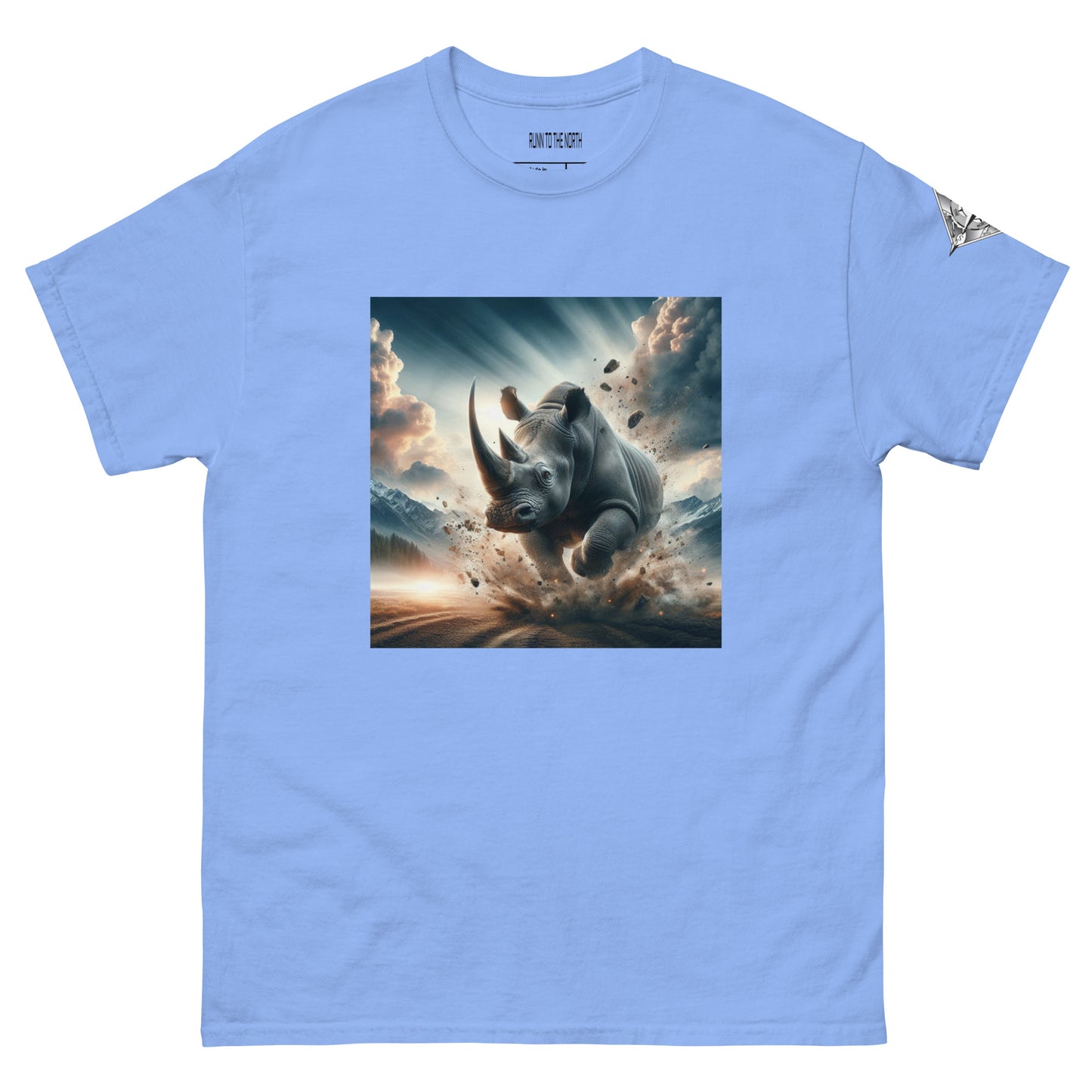 RUNN TO THE NORTH - COMPASS LOGO -RHINO BLAST  #4 - Men's classic tee