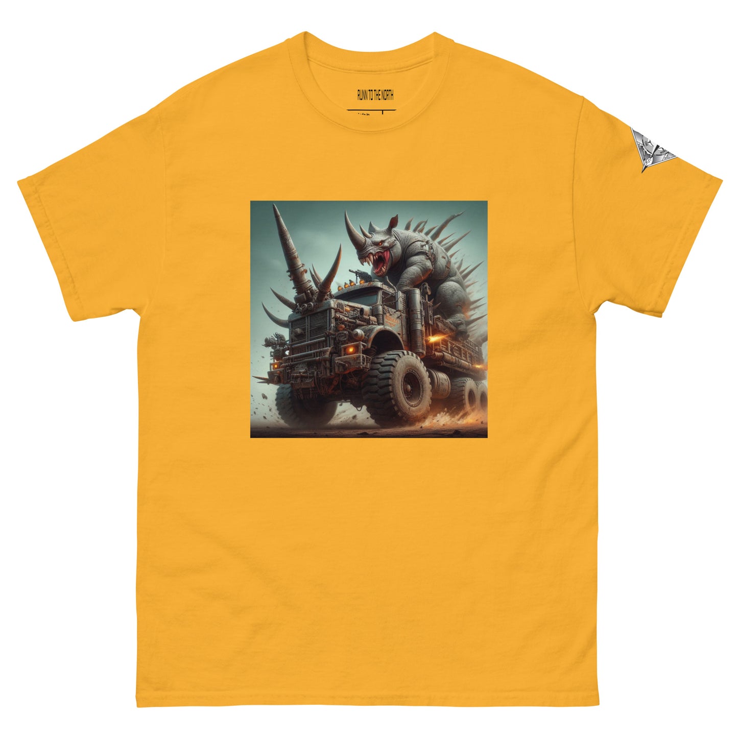 RUNN TO THE NORTH -COMPASS LOGO- RHINO TRUCK #2 - Men's classic tee