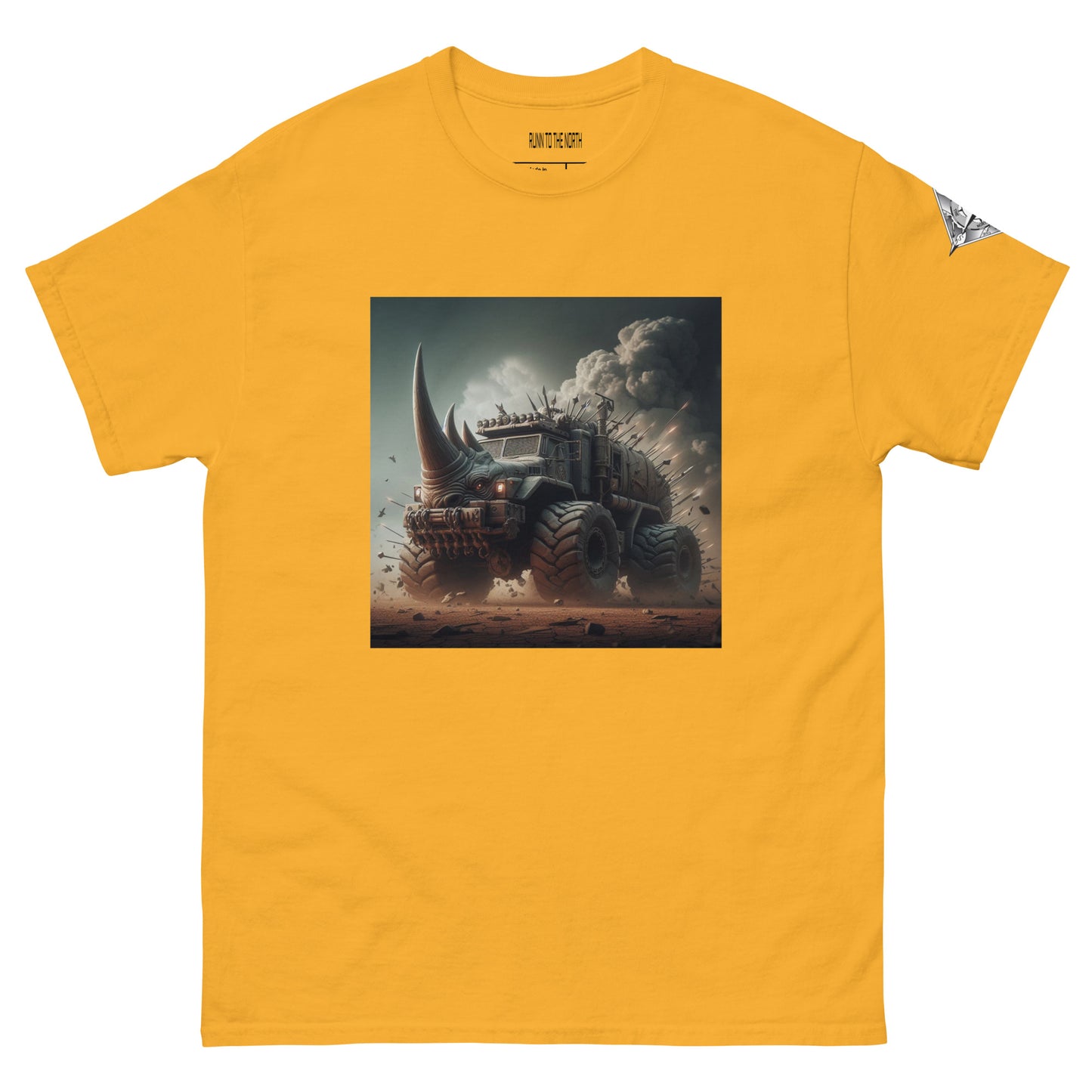 RUNN TO THE NORTH -COMPASS LOGO- RHINO TRUCK #4 -Men's classic tee