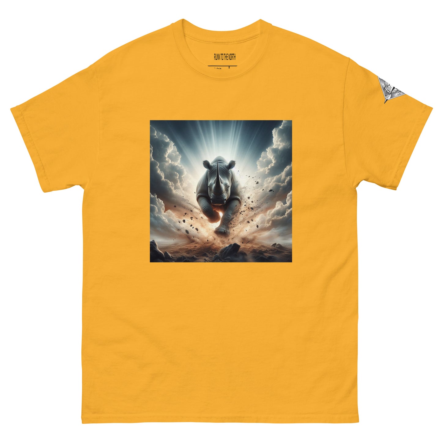 RUNN TO THE NORTH - COMPASS LOGO -RHINO BLAST  #2 - Men's classic tee