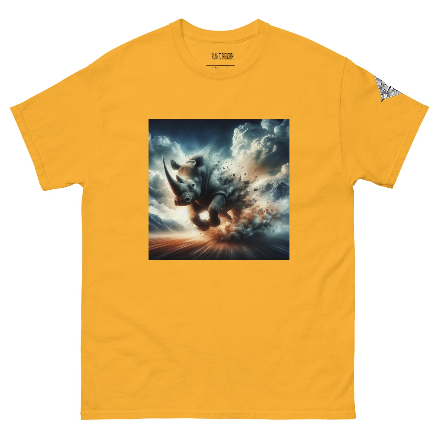 RUNN TO THE NORTH - COMPASS LOGO -RHINO BLAST  #3 - Men's classic tee