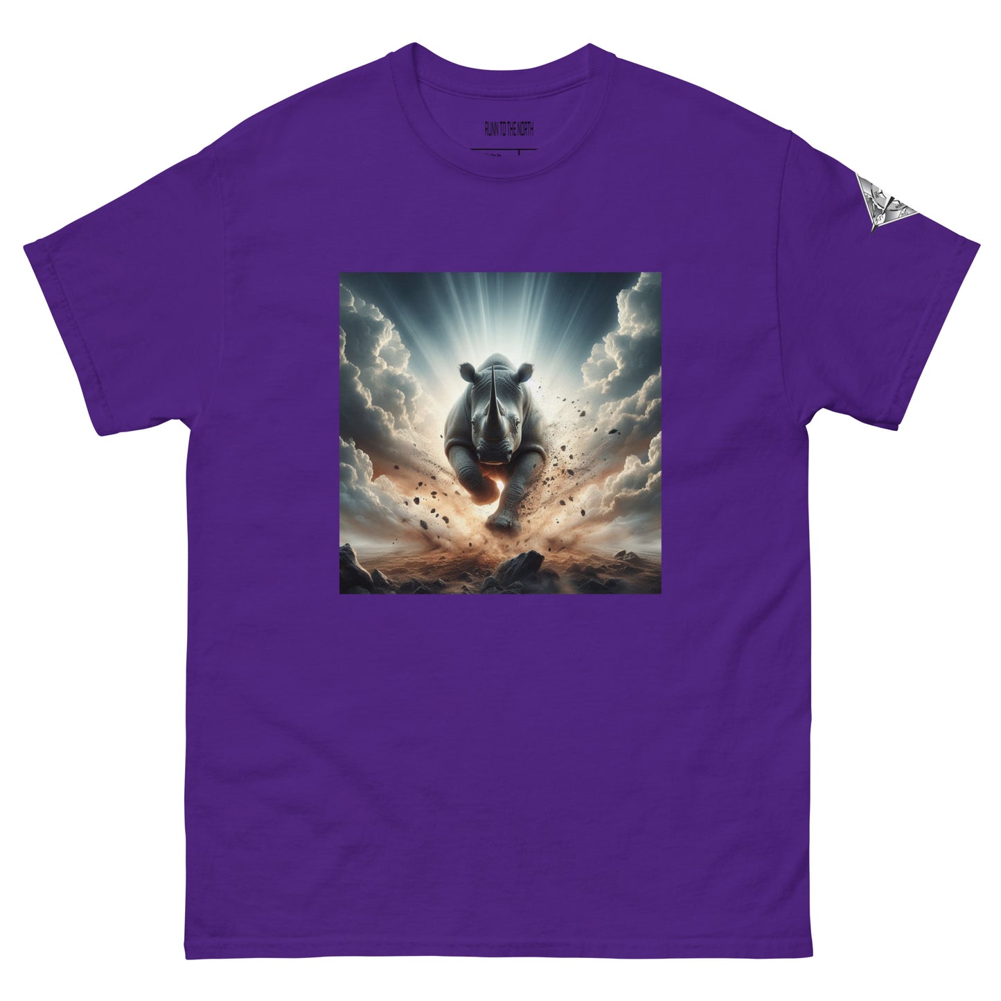 RUNN TO THE NORTH - COMPASS LOGO -RHINO BLAST  #2 - Men's classic tee