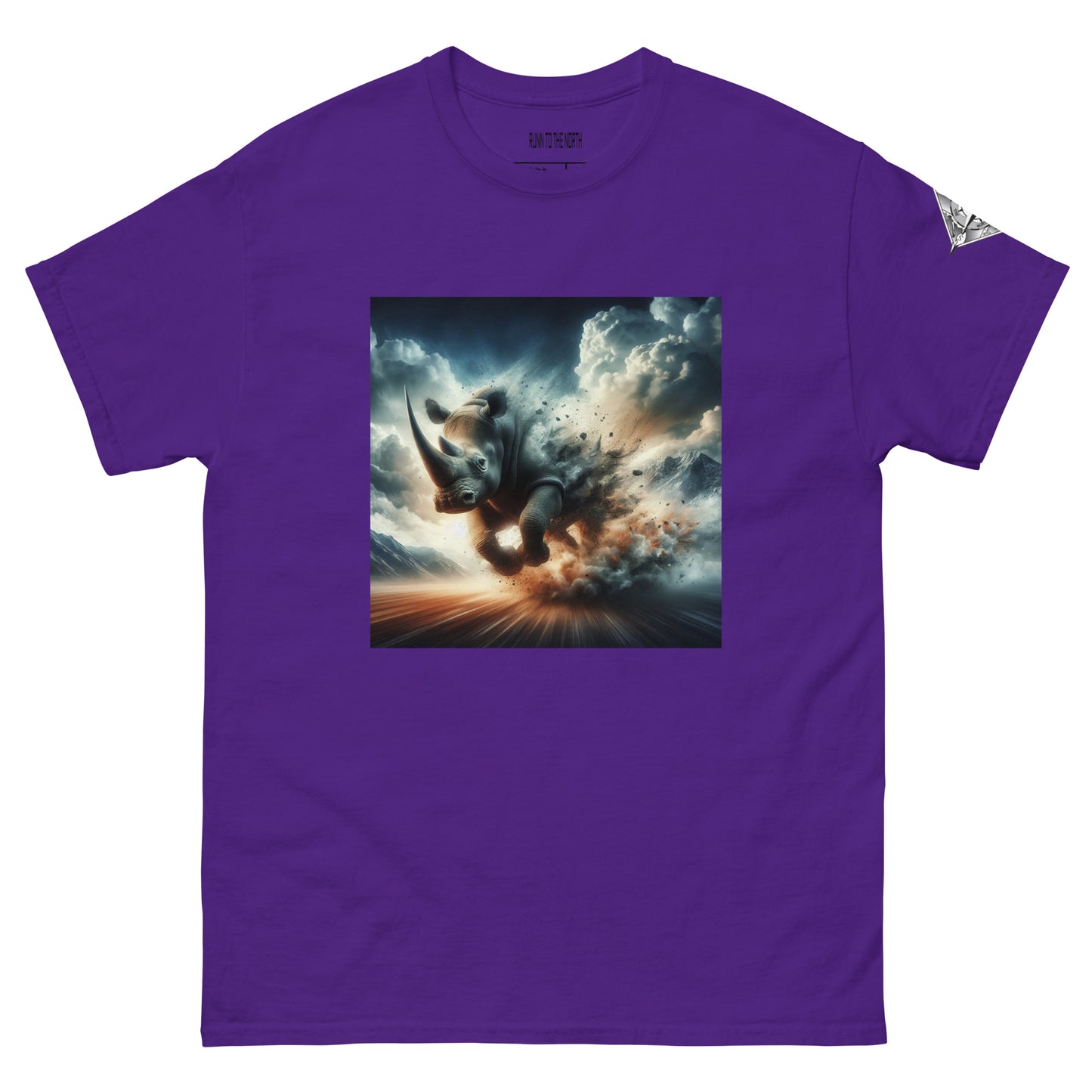 RUNN TO THE NORTH - COMPASS LOGO -RHINO BLAST  #3 - Men's classic tee