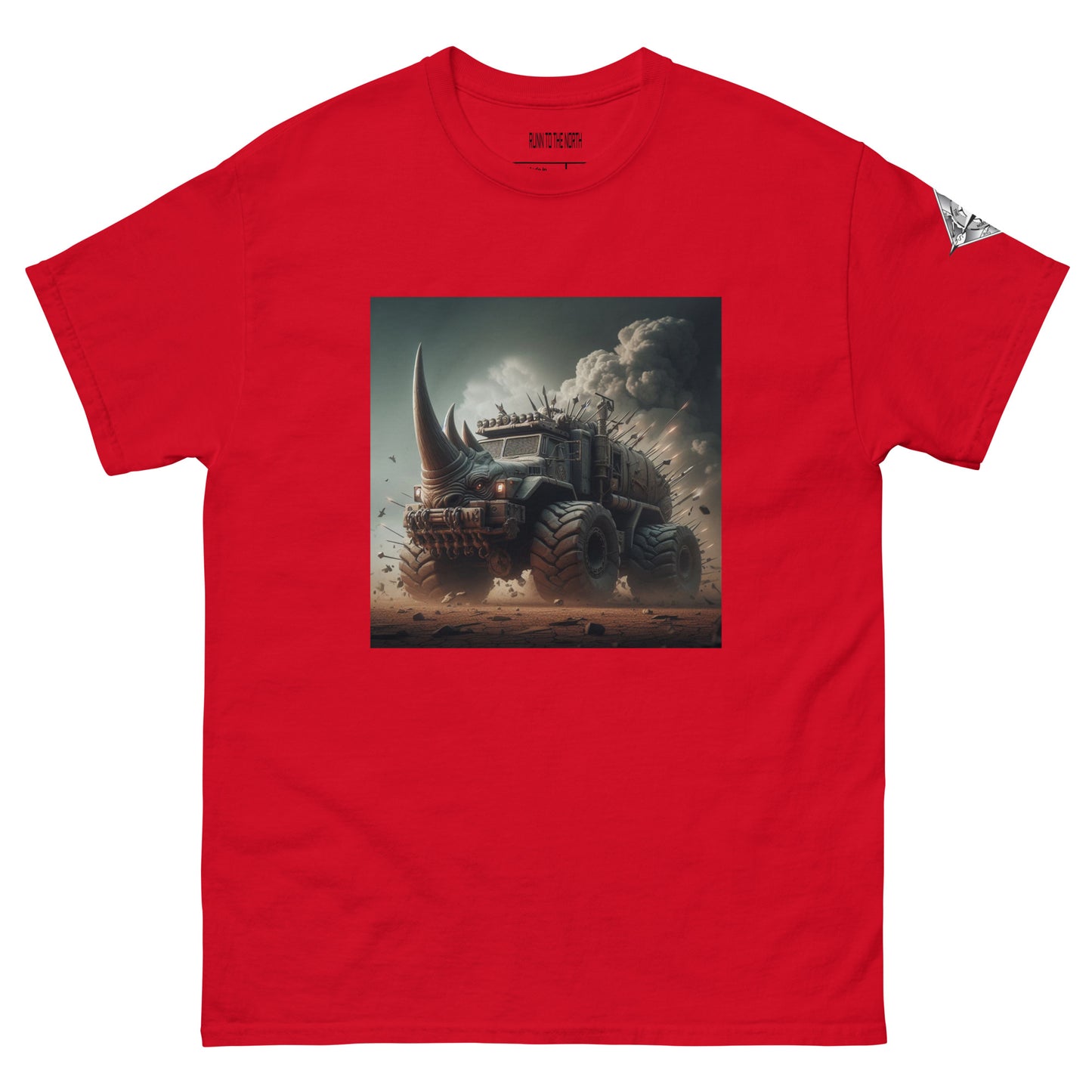 RUNN TO THE NORTH -COMPASS LOGO- RHINO TRUCK #4 -Men's classic tee