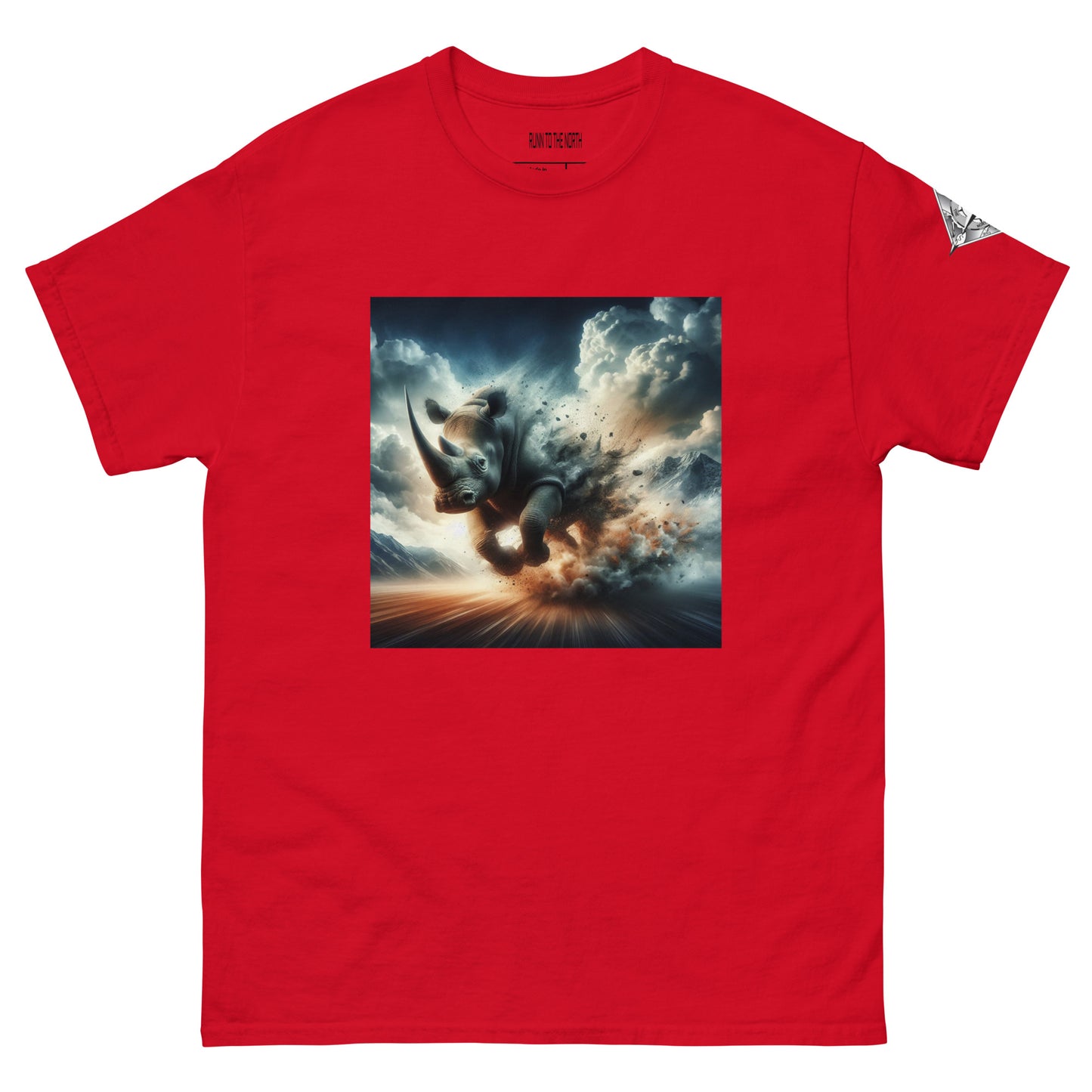 RUNN TO THE NORTH - COMPASS LOGO -RHINO BLAST  #3 - Men's classic tee
