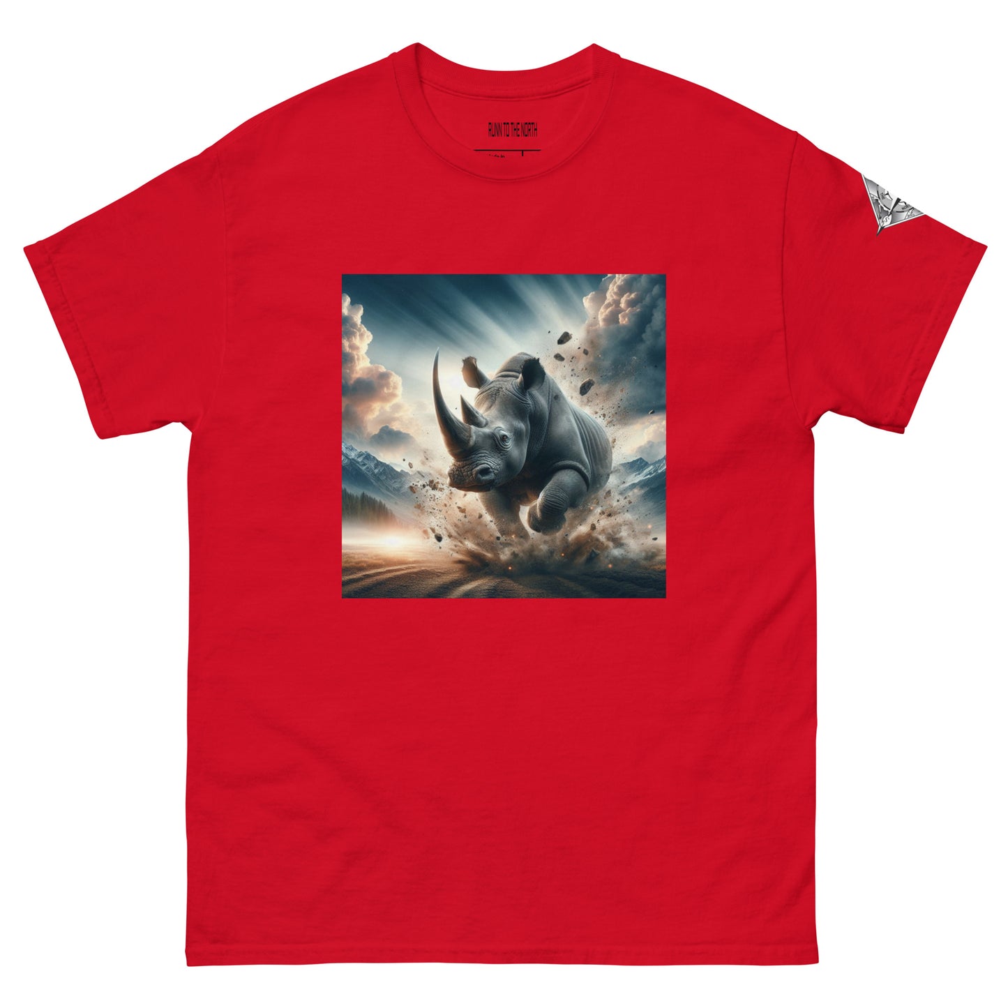 RUNN TO THE NORTH - COMPASS LOGO -RHINO BLAST  #4 - Men's classic tee