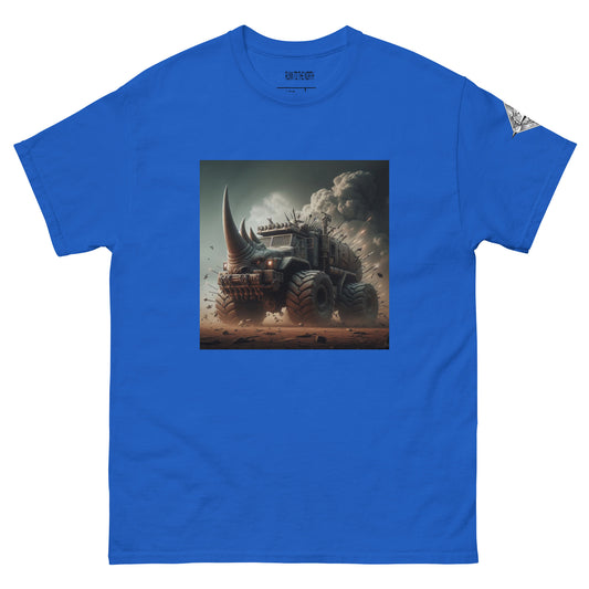 RUNN TO THE NORTH -COMPASS LOGO- RHINO TRUCK #4 -Men's classic tee