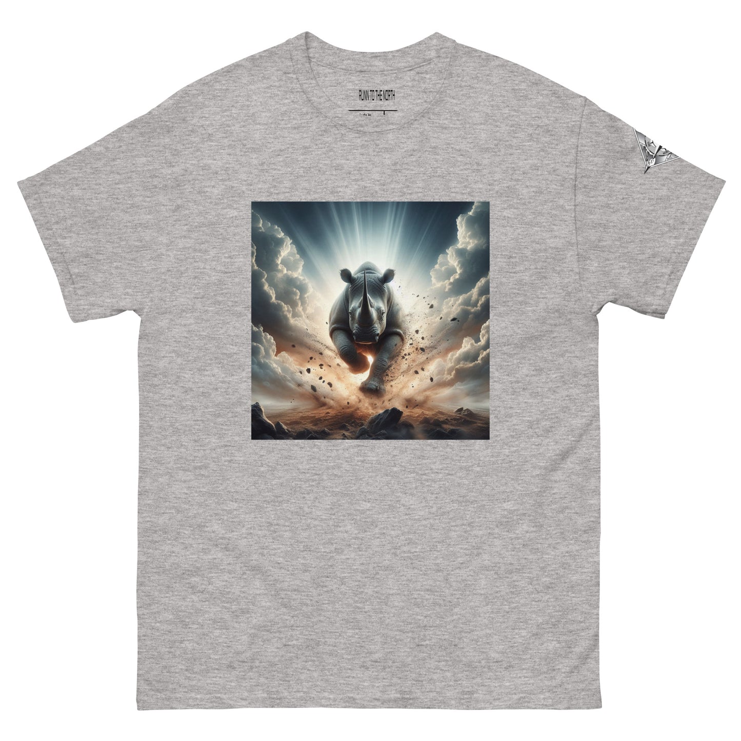 RUNN TO THE NORTH - COMPASS LOGO -RHINO BLAST  #2 - Men's classic tee