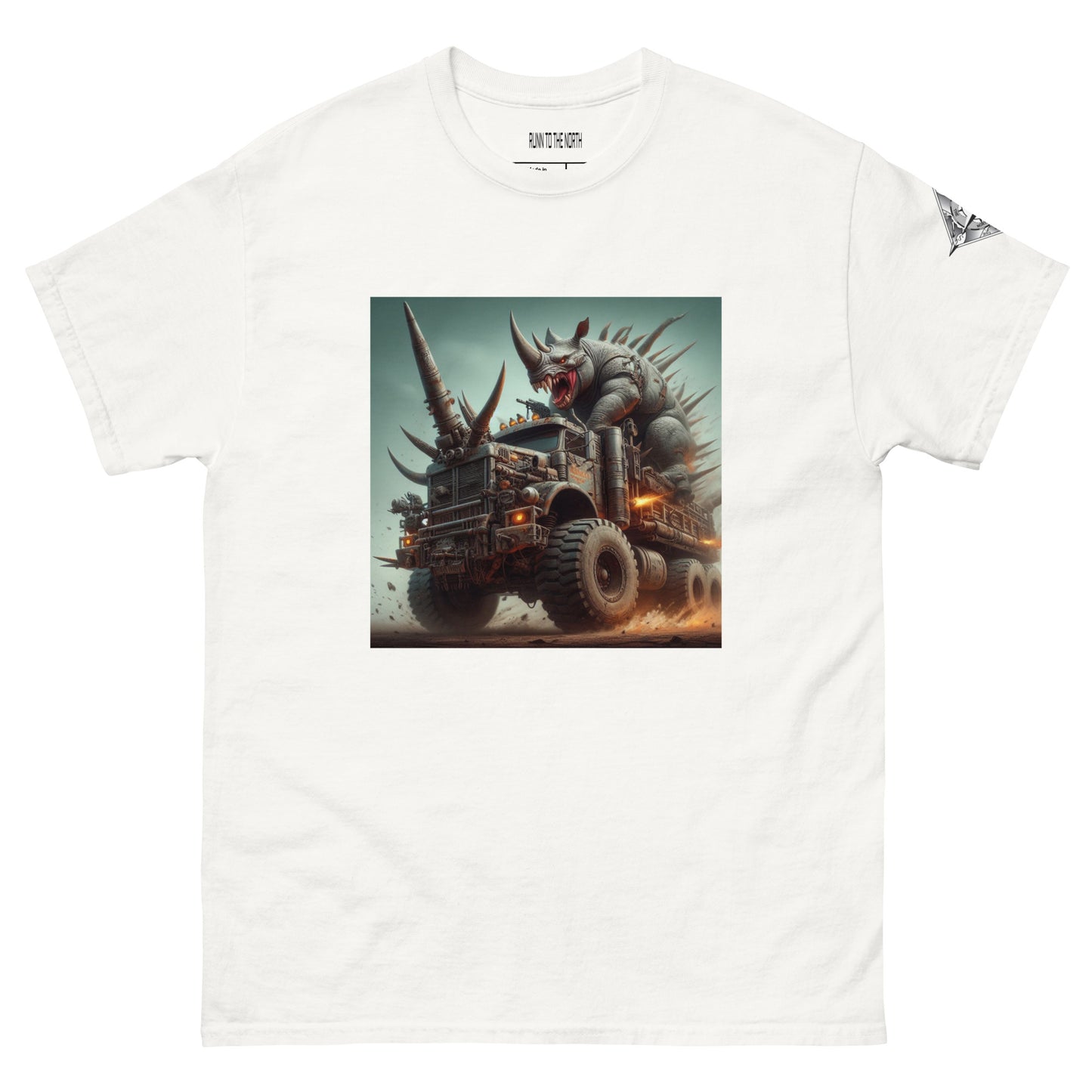 RUNN TO THE NORTH -COMPASS LOGO- RHINO TRUCK #2 - Men's classic tee