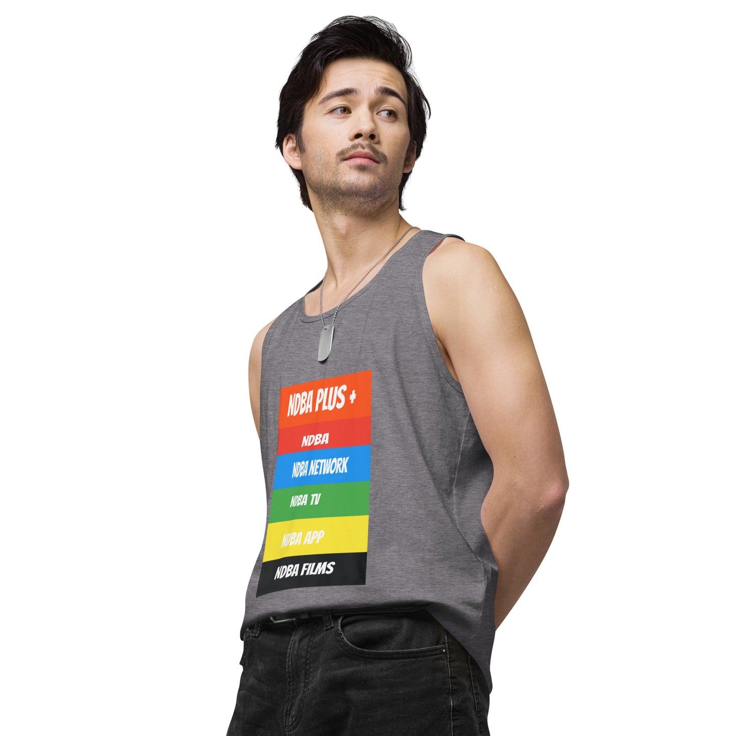 NDBA - NDBA PLUS + - NDBA NETWORK - NDBA TV - NDBA APP - NDBA FILMS - Men’s premium tank top