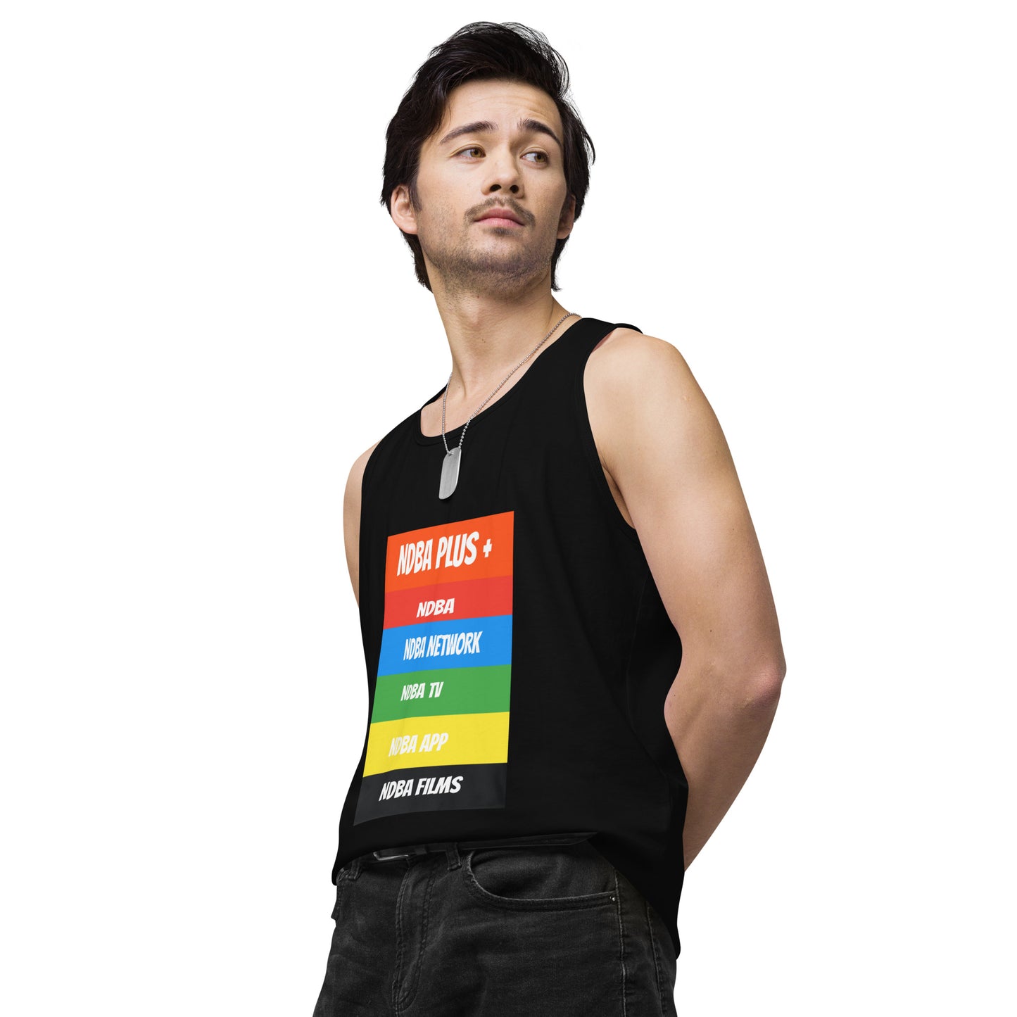 NDBA - NDBA PLUS + - NDBA NETWORK - NDBA TV - NDBA APP - NDBA FILMS - Men’s premium tank top