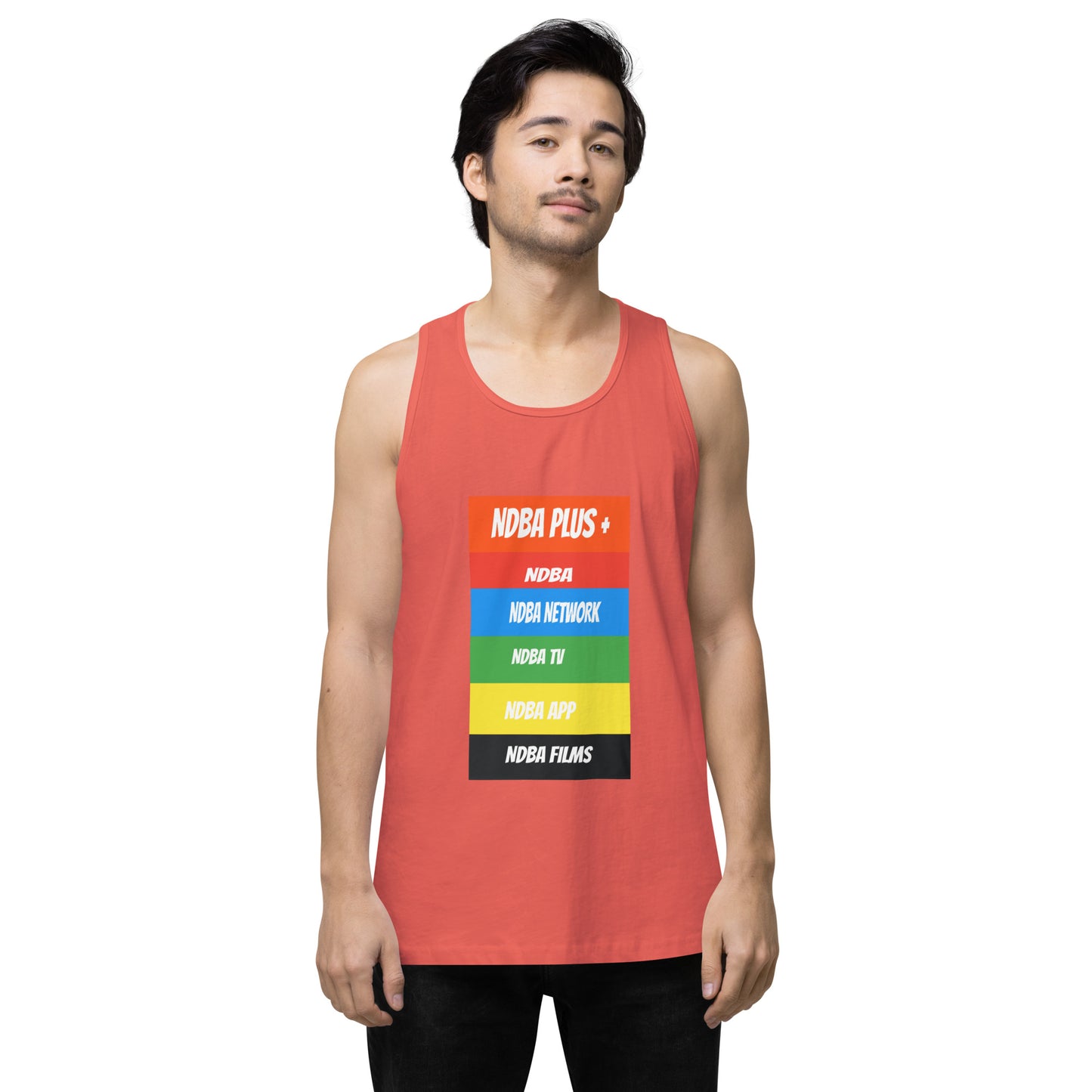 NDBA - NDBA PLUS + - NDBA NETWORK - NDBA TV - NDBA APP - NDBA FILMS - Men’s premium tank top