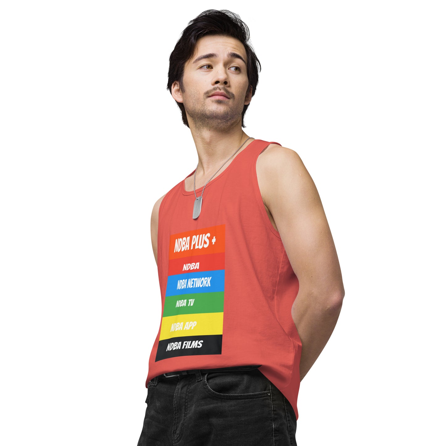 NDBA - NDBA PLUS + - NDBA NETWORK - NDBA TV - NDBA APP - NDBA FILMS - Men’s premium tank top
