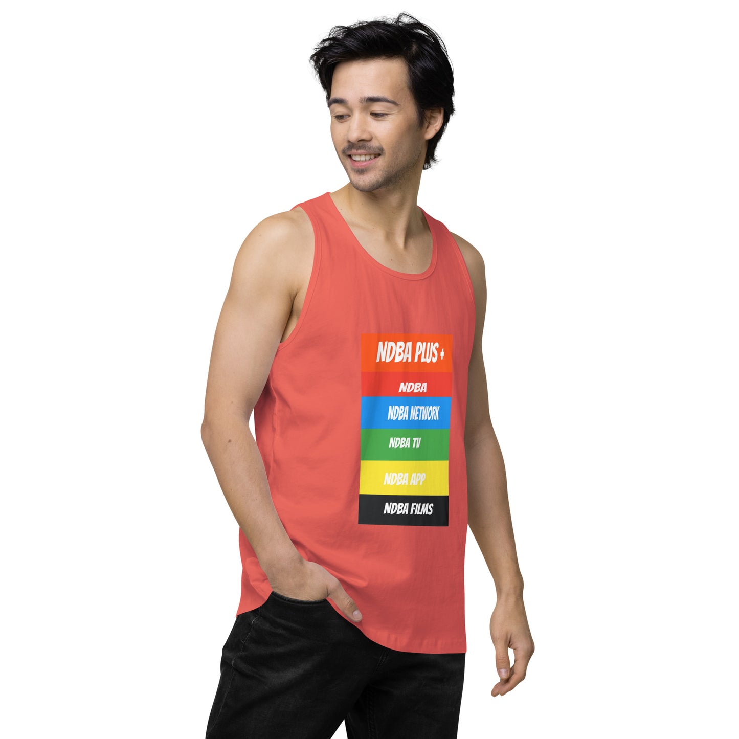 NDBA - NDBA PLUS + - NDBA NETWORK - NDBA TV - NDBA APP - NDBA FILMS - Men’s premium tank top