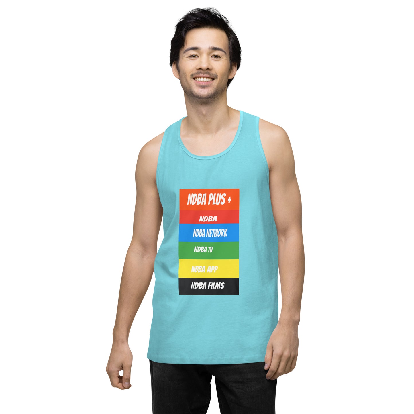 NDBA - NDBA PLUS + - NDBA NETWORK - NDBA TV - NDBA APP - NDBA FILMS - Men’s premium tank top