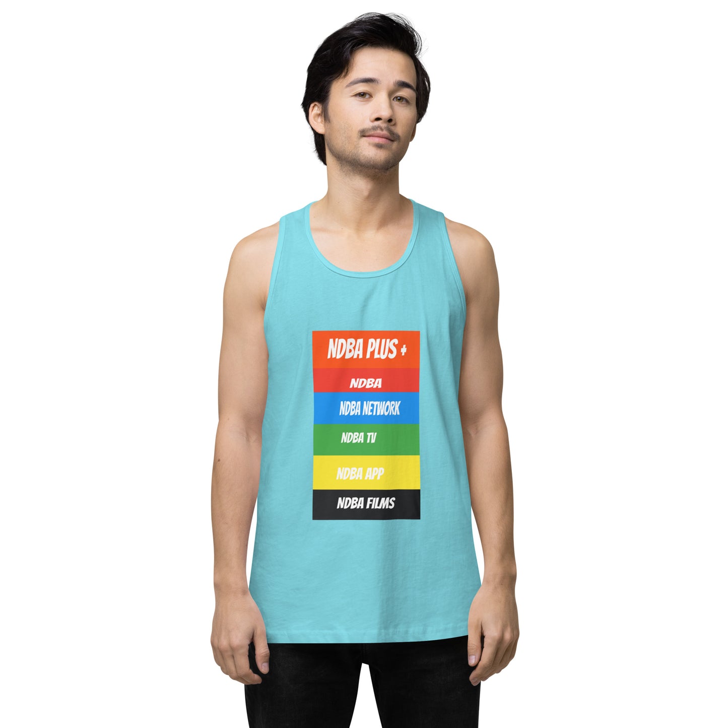NDBA - NDBA PLUS + - NDBA NETWORK - NDBA TV - NDBA APP - NDBA FILMS - Men’s premium tank top