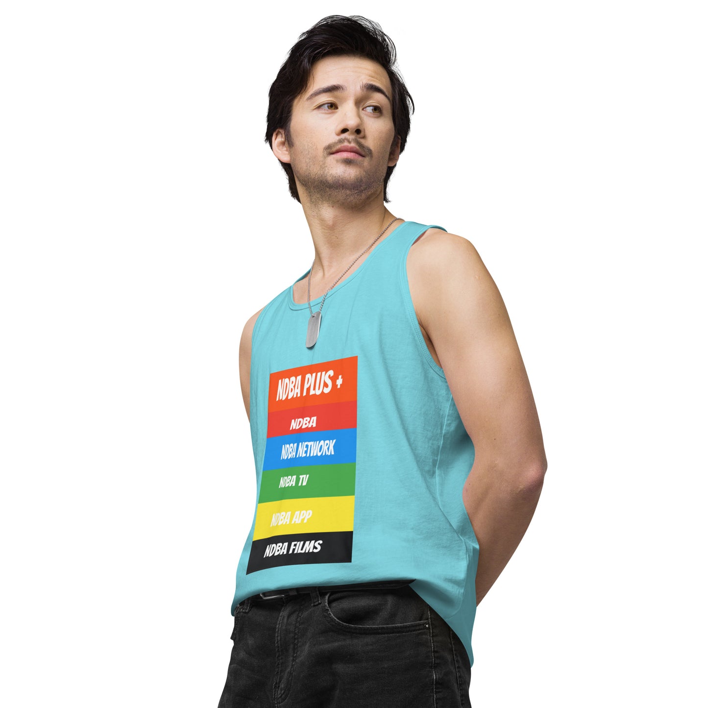NDBA - NDBA PLUS + - NDBA NETWORK - NDBA TV - NDBA APP - NDBA FILMS - Men’s premium tank top