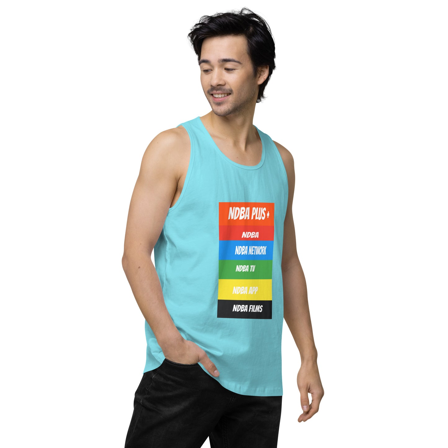 NDBA - NDBA PLUS + - NDBA NETWORK - NDBA TV - NDBA APP - NDBA FILMS - Men’s premium tank top