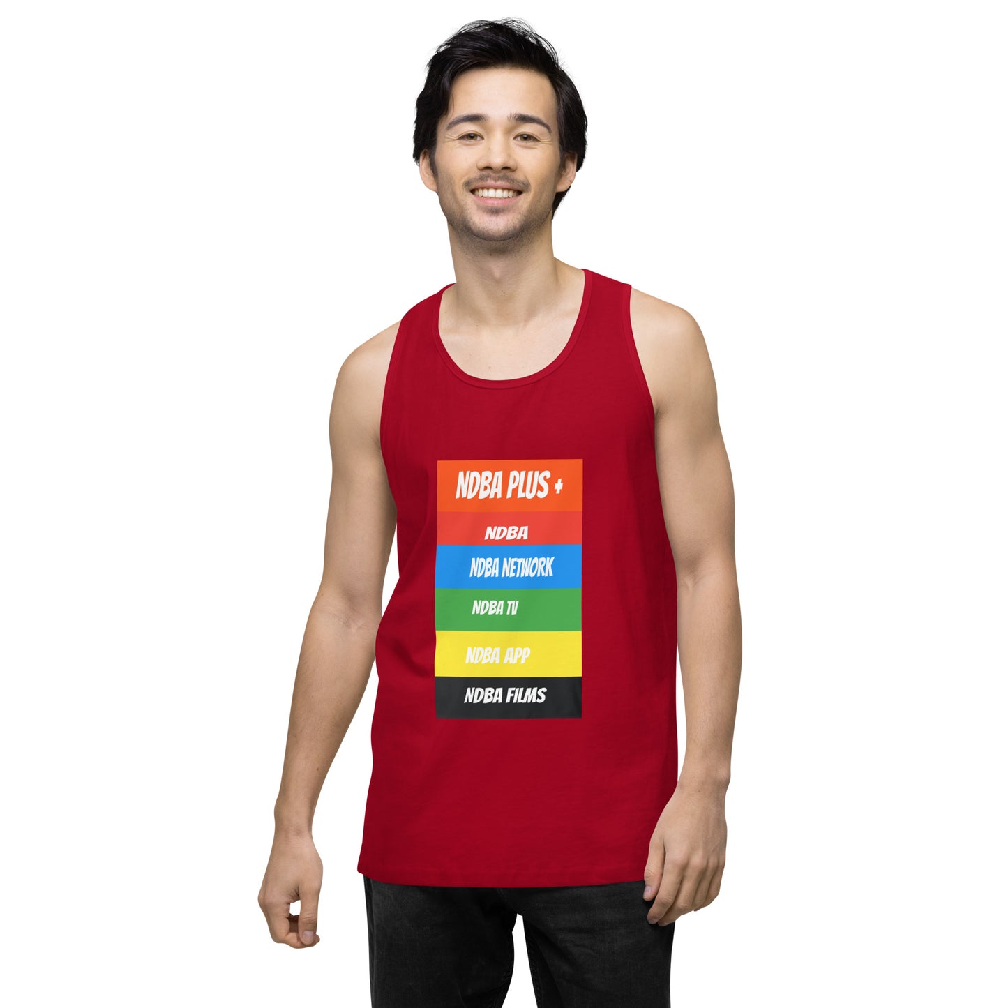 NDBA - NDBA PLUS + - NDBA NETWORK - NDBA TV - NDBA APP - NDBA FILMS - Men’s premium tank top