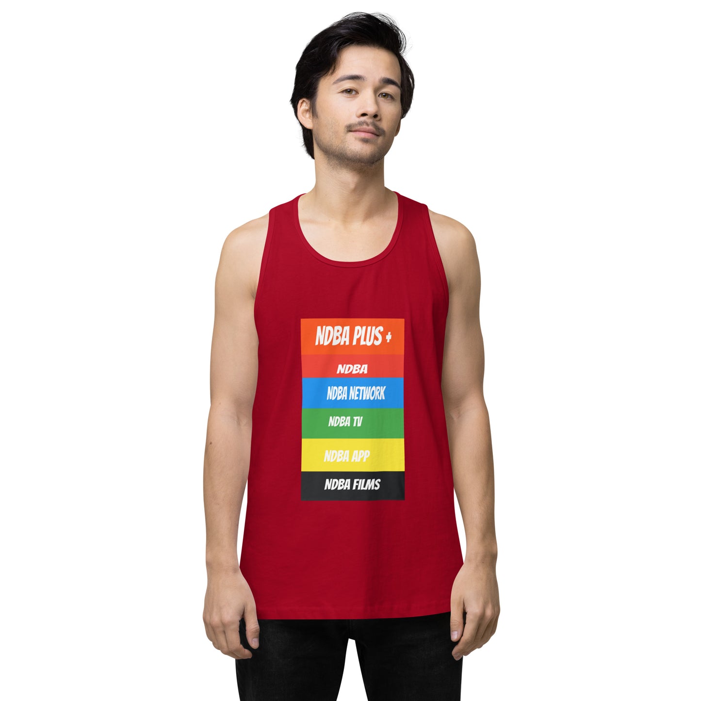 NDBA - NDBA PLUS + - NDBA NETWORK - NDBA TV - NDBA APP - NDBA FILMS - Men’s premium tank top