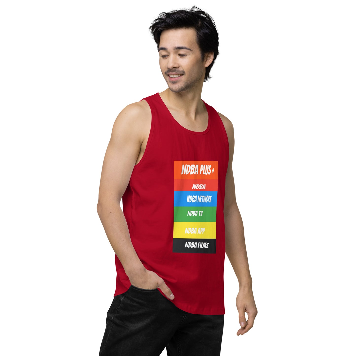 NDBA - NDBA PLUS + - NDBA NETWORK - NDBA TV - NDBA APP - NDBA FILMS - Men’s premium tank top