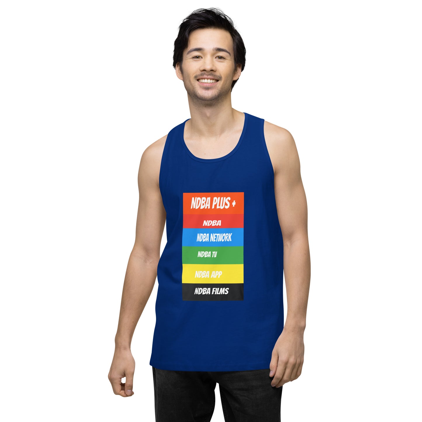 NDBA - NDBA PLUS + - NDBA NETWORK - NDBA TV - NDBA APP - NDBA FILMS - Men’s premium tank top
