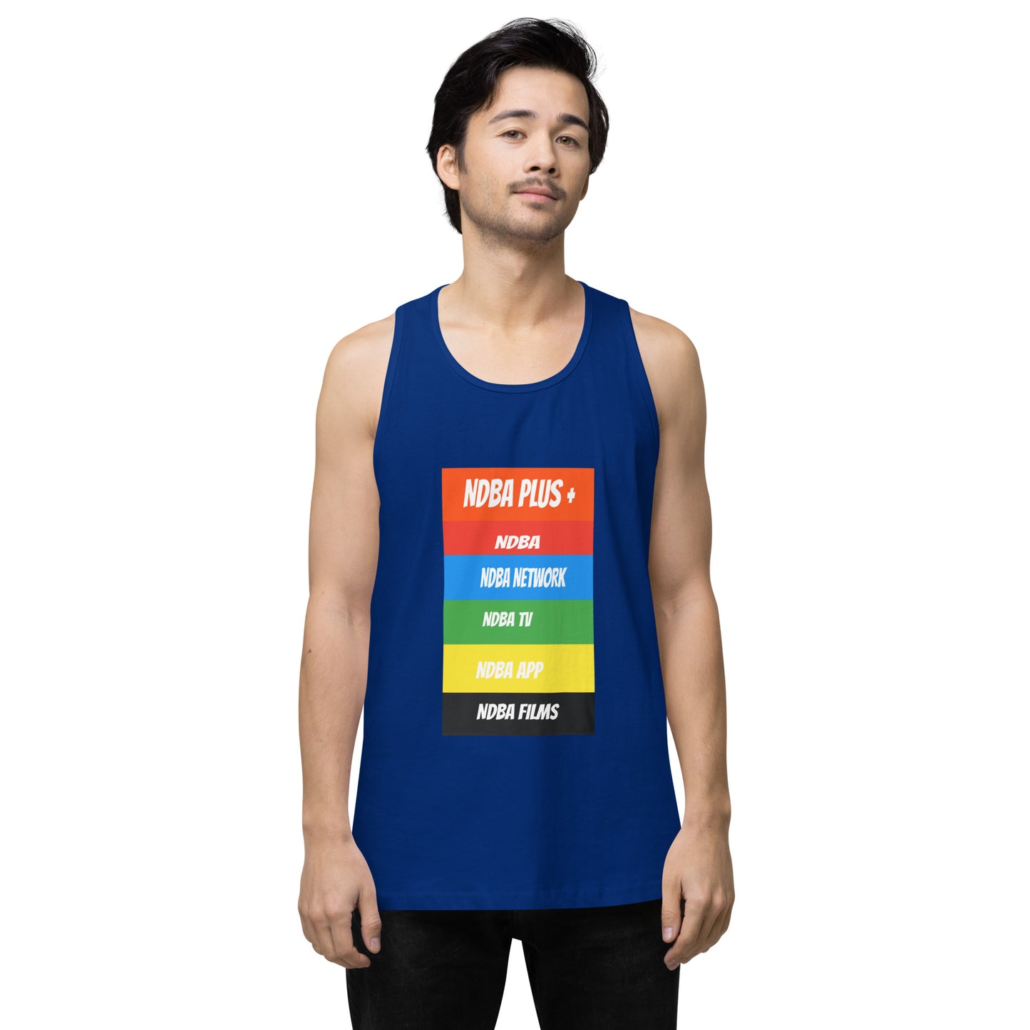 NDBA - NDBA PLUS + - NDBA NETWORK - NDBA TV - NDBA APP - NDBA FILMS - Men’s premium tank top
