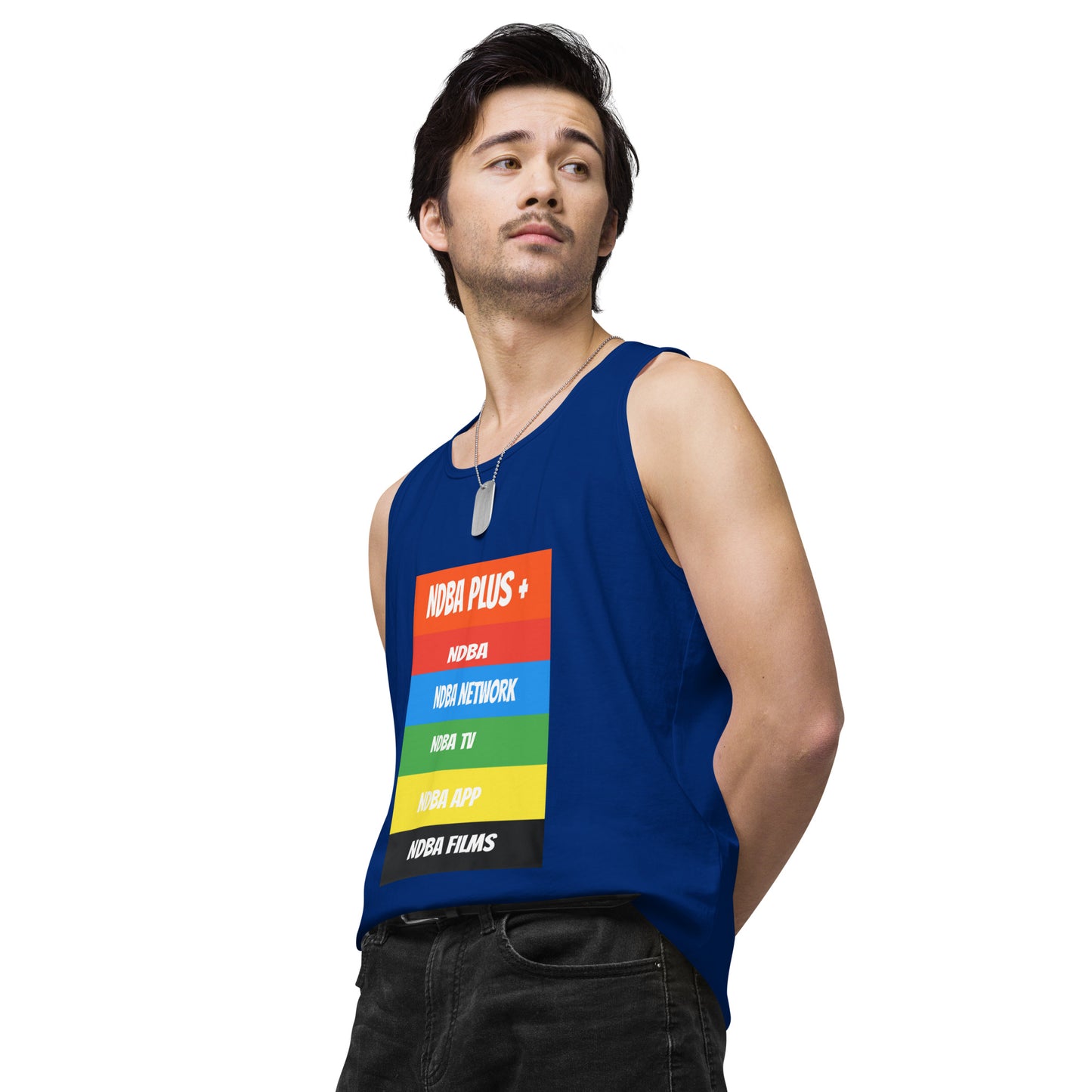 NDBA - NDBA PLUS + - NDBA NETWORK - NDBA TV - NDBA APP - NDBA FILMS - Men’s premium tank top