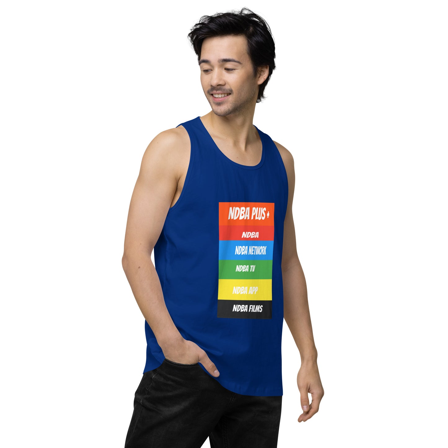 NDBA - NDBA PLUS + - NDBA NETWORK - NDBA TV - NDBA APP - NDBA FILMS - Men’s premium tank top