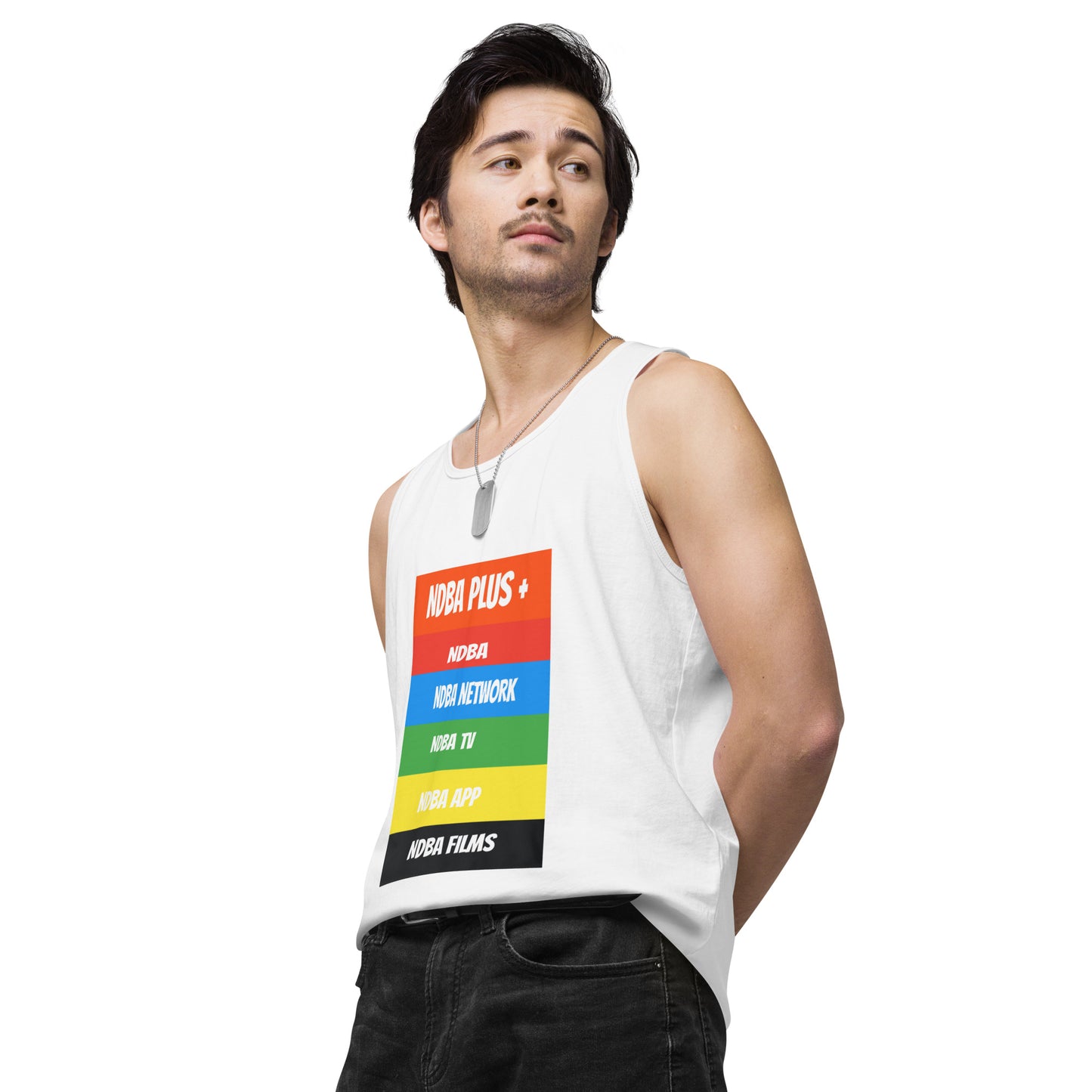 NDBA - NDBA PLUS + - NDBA NETWORK - NDBA TV - NDBA APP - NDBA FILMS - Men’s premium tank top