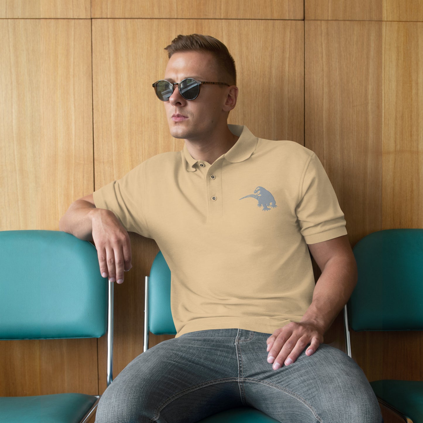 SPACE KOMODO DRAGON LOGO - SUBB'AUTOMATIC -Men's Premium Polo